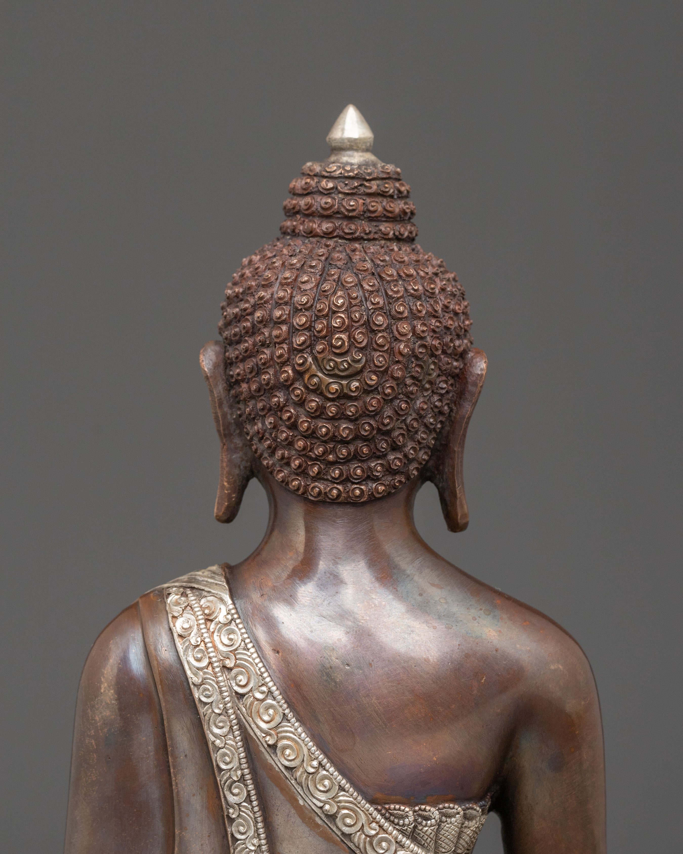 Medicine Buddha Statue: Oxidized Copper Healing Figurine