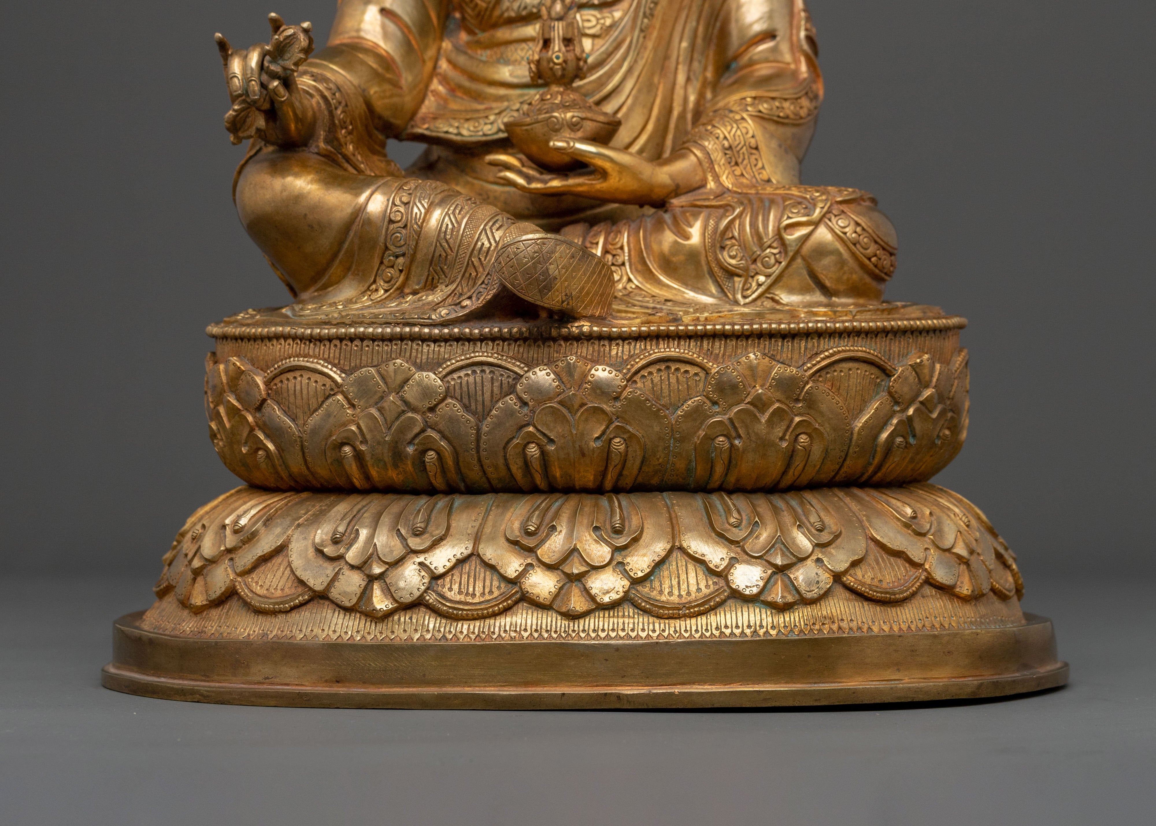 Himalayan Guru Rinpoche Statue for Buddhist Altar