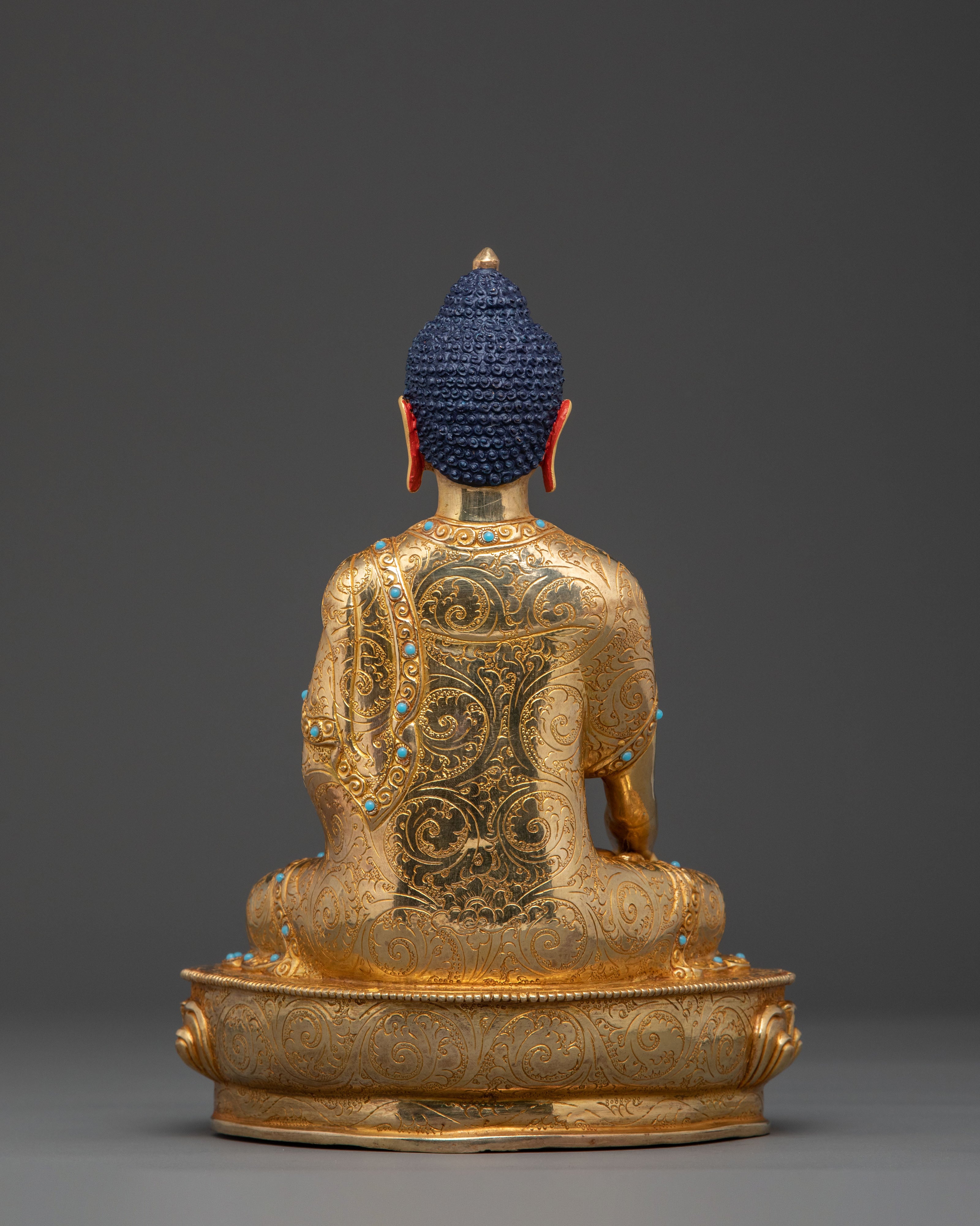 Shakyamuni Buddha 24k Gold Gilded Statue: Dharma Teaching