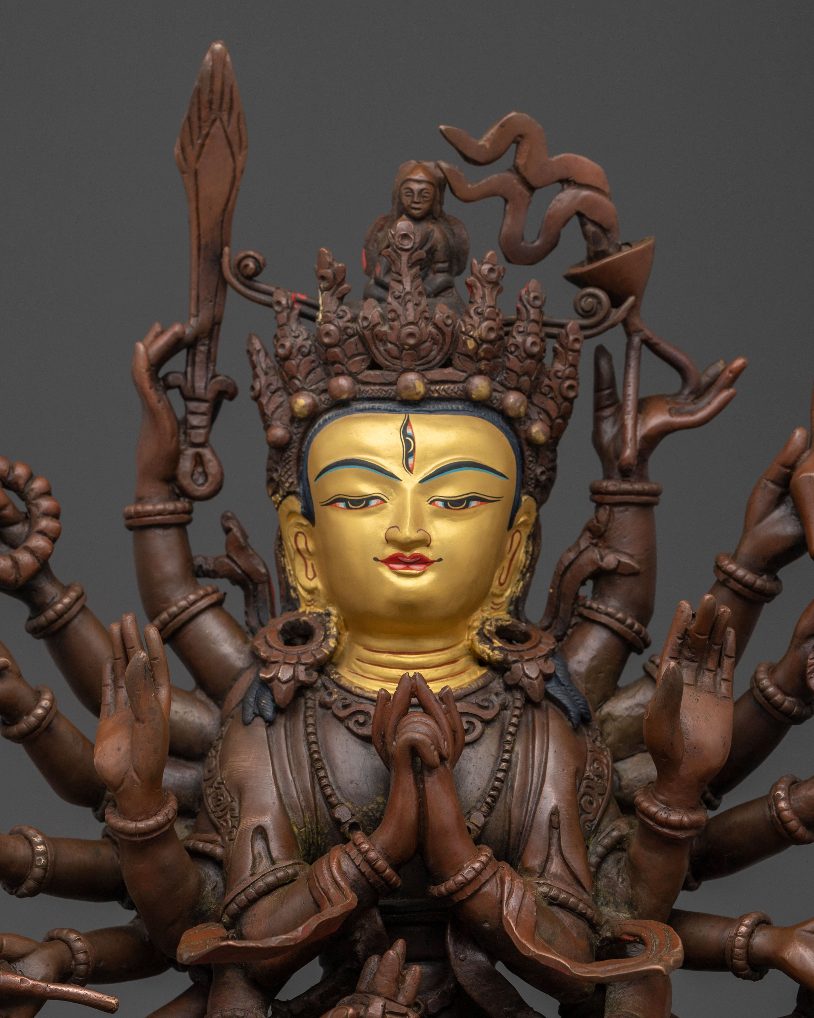 Sacred Chundi Sculpture | Oxidized Copper Figurine