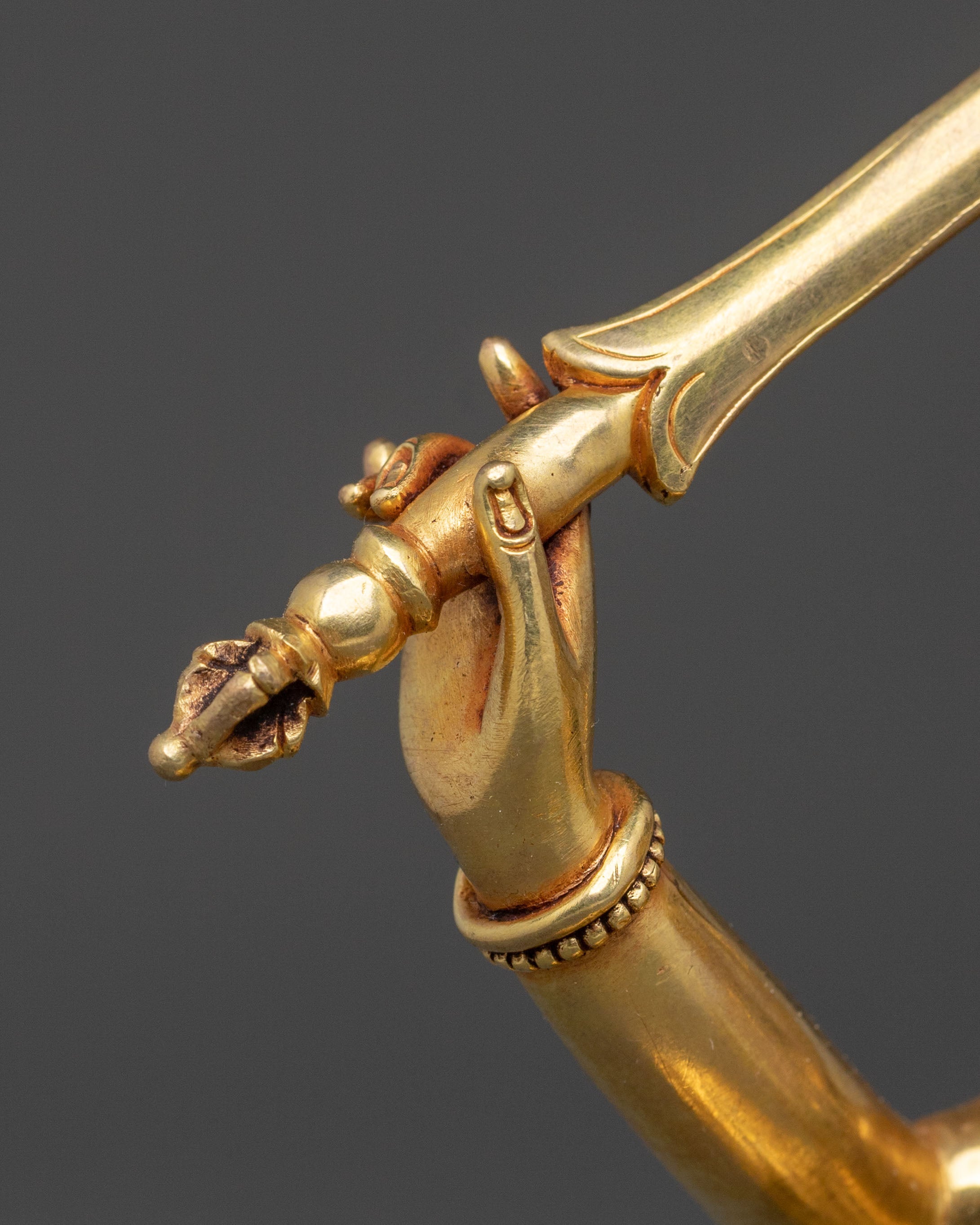 Manjushri Traditional Figurine | 24K Gilded Copper