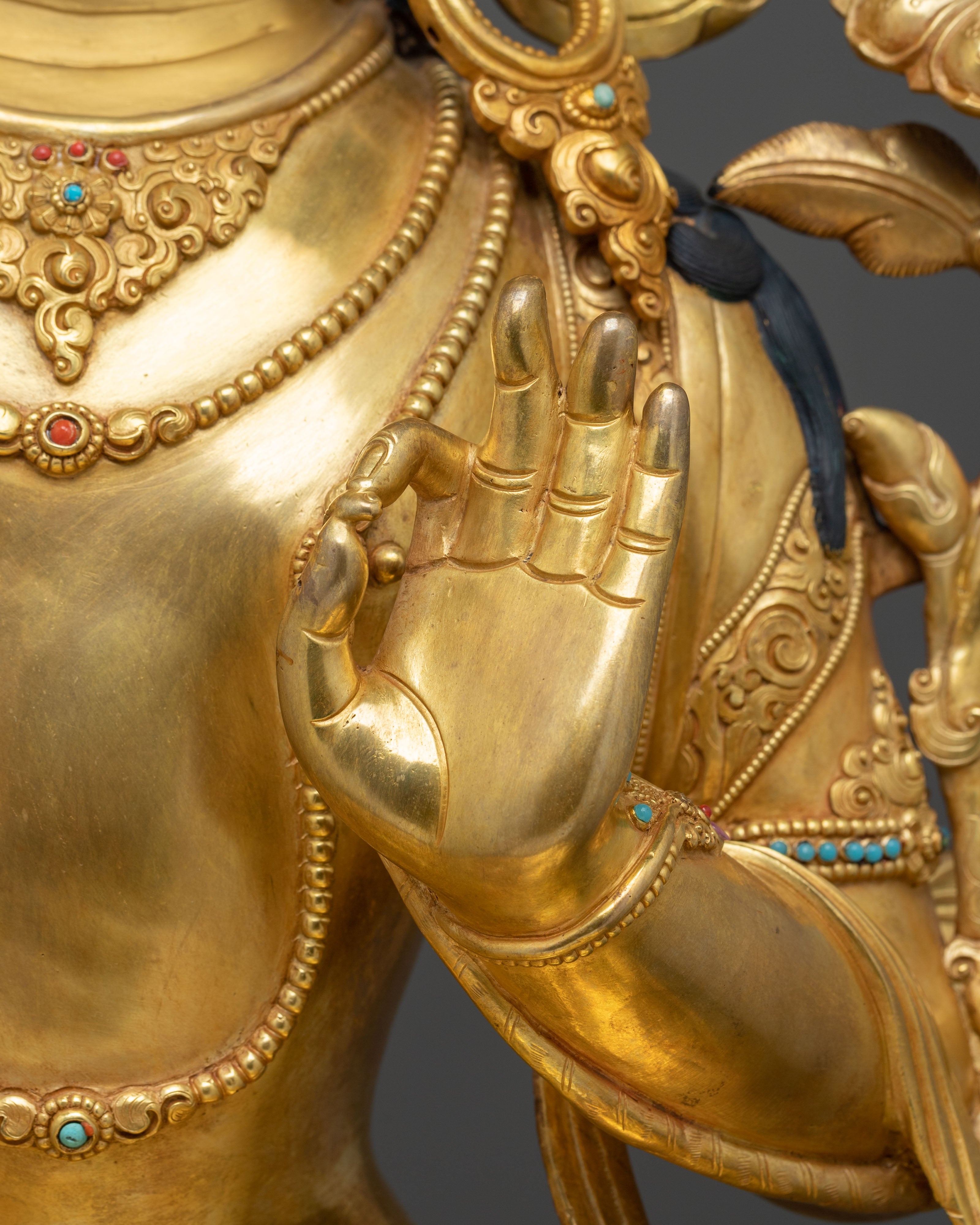 Manjushri Acrylic Painted Statue | Buddhist Shrine