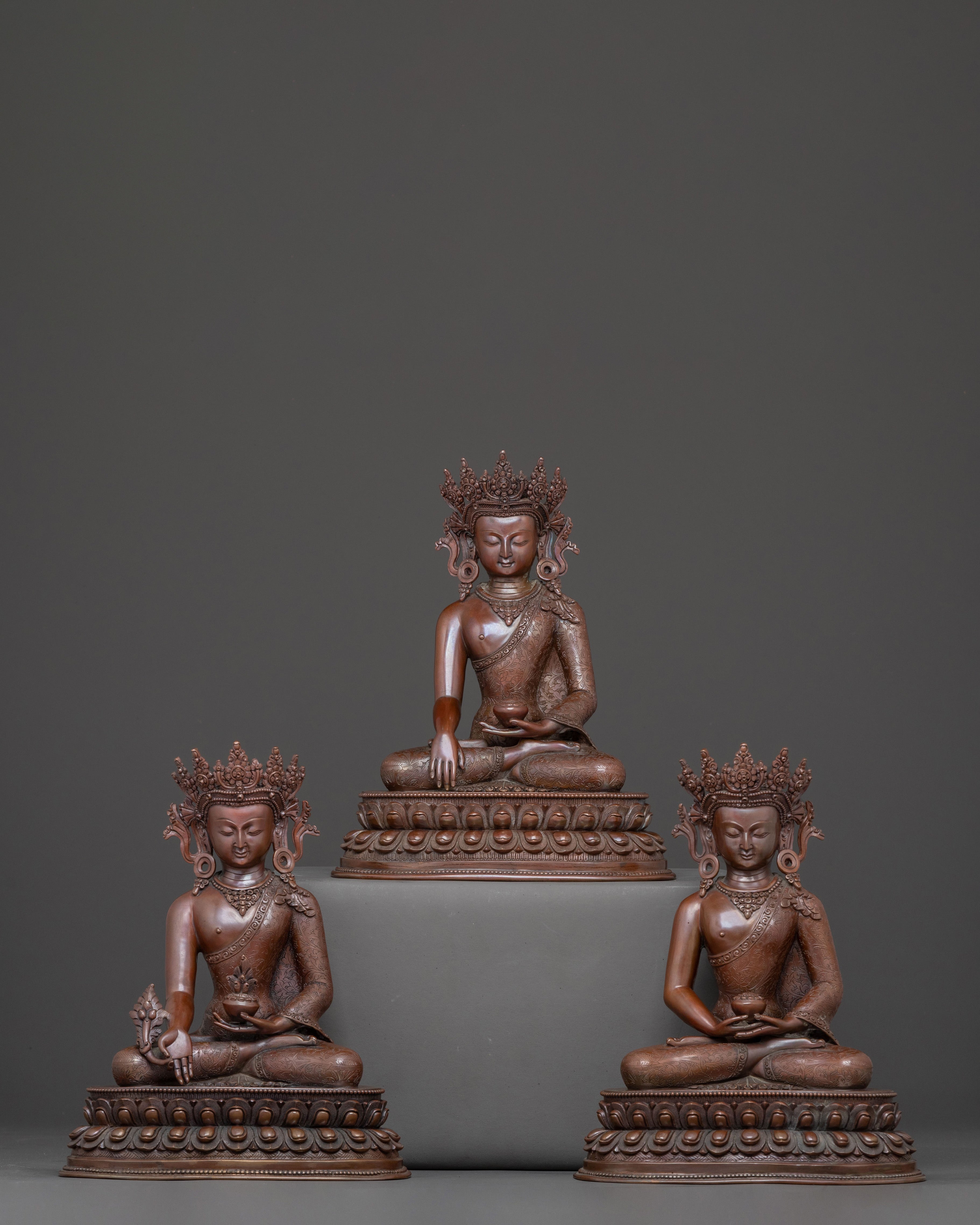 Three Buddhas Spiritual Statue Set