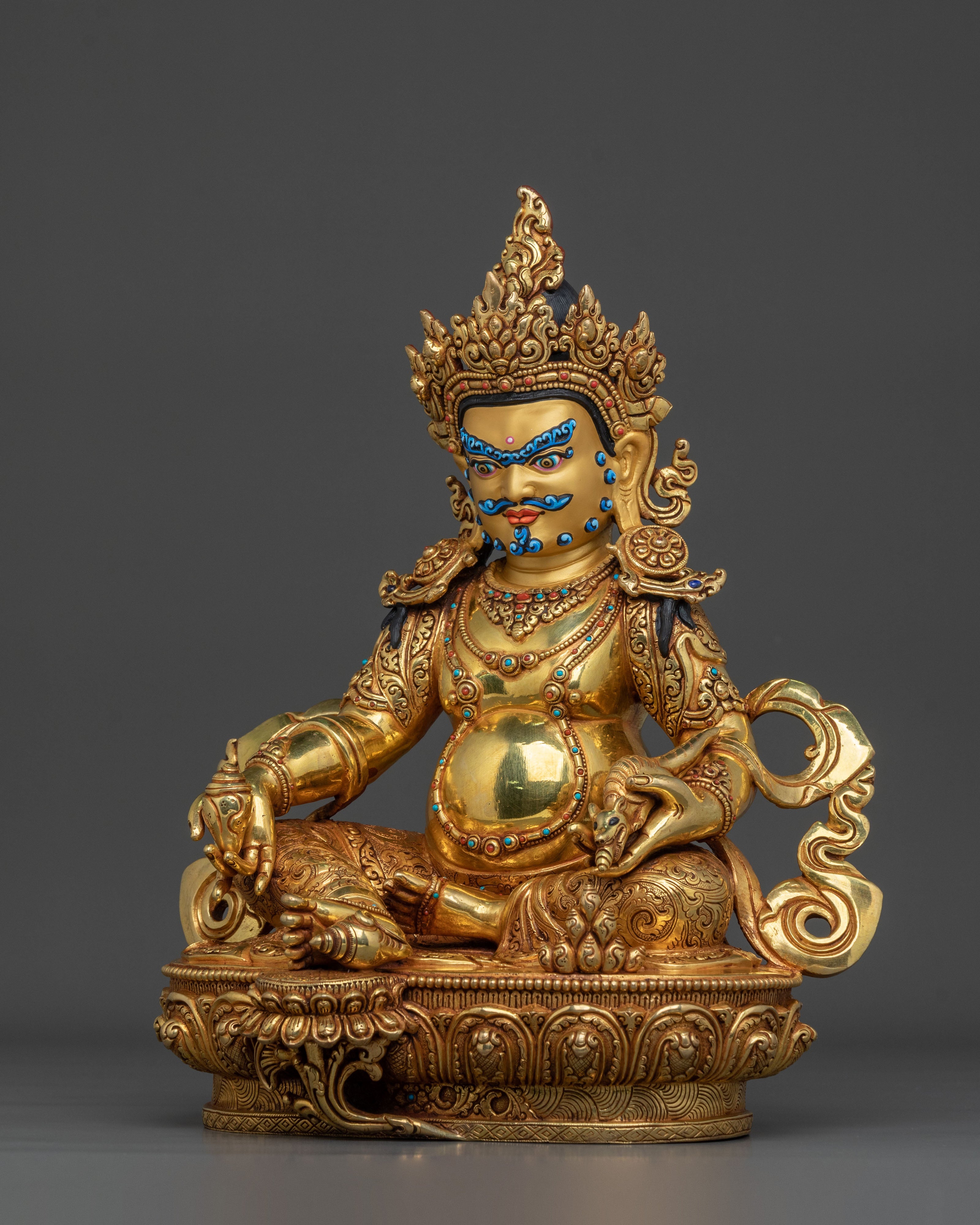 Handcrafted Dzambhala Statue: Tibetan Wealth God