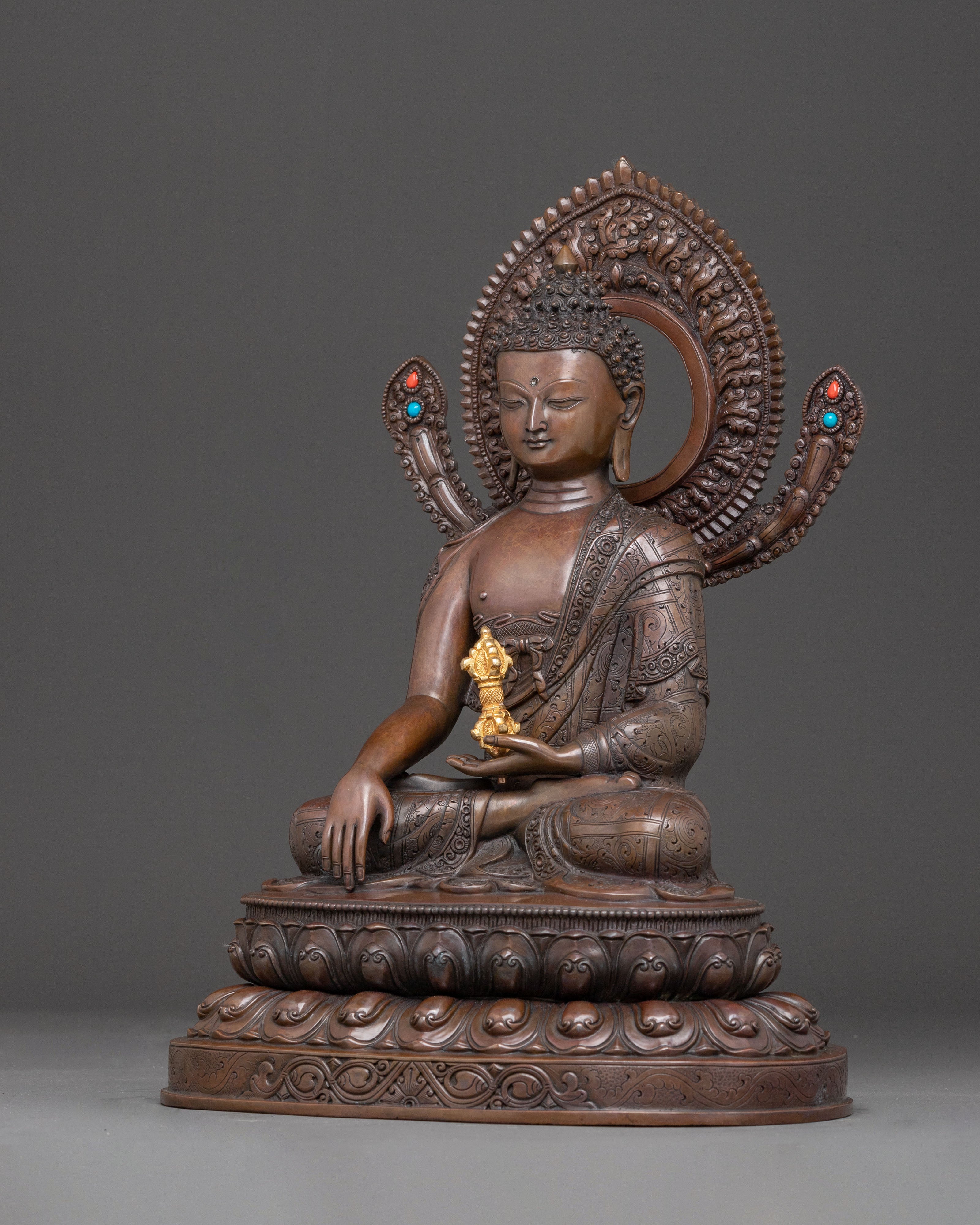 Spiritual Icon Mitrugpa Statue | Oxidized Copper Sculpture