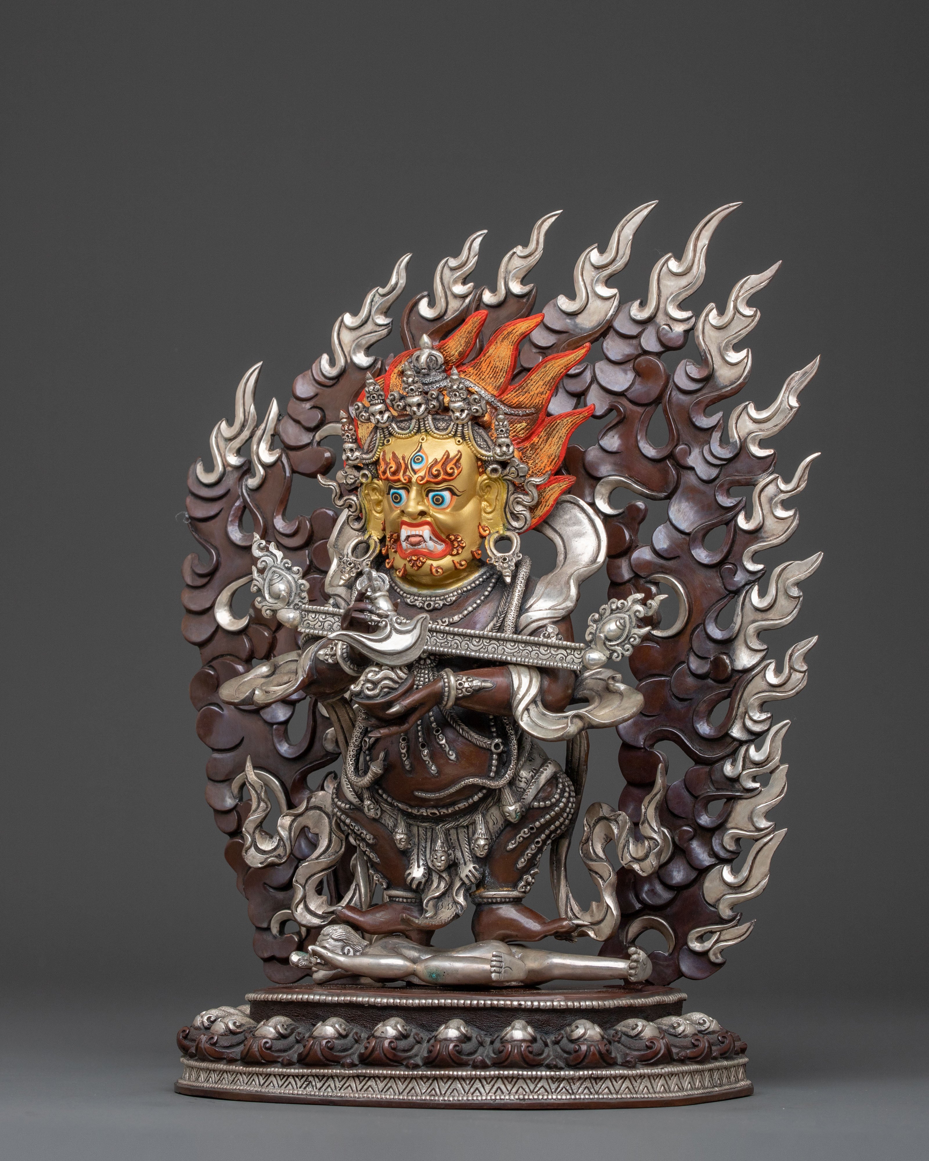 Shakya Mahakala: Handcrafted Oxidized Copper Divine Icon