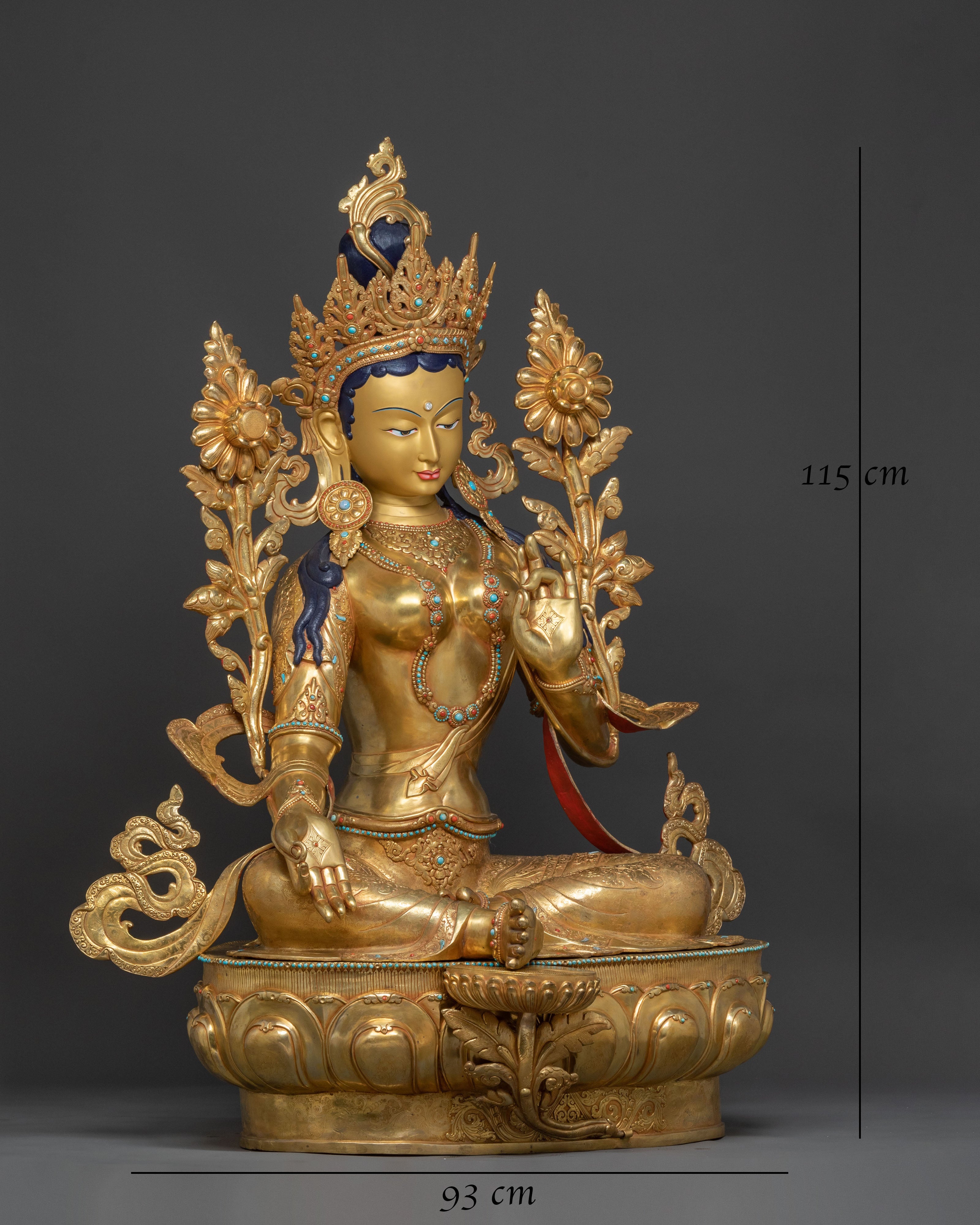 Traditional Nepalese Green Tara Statue