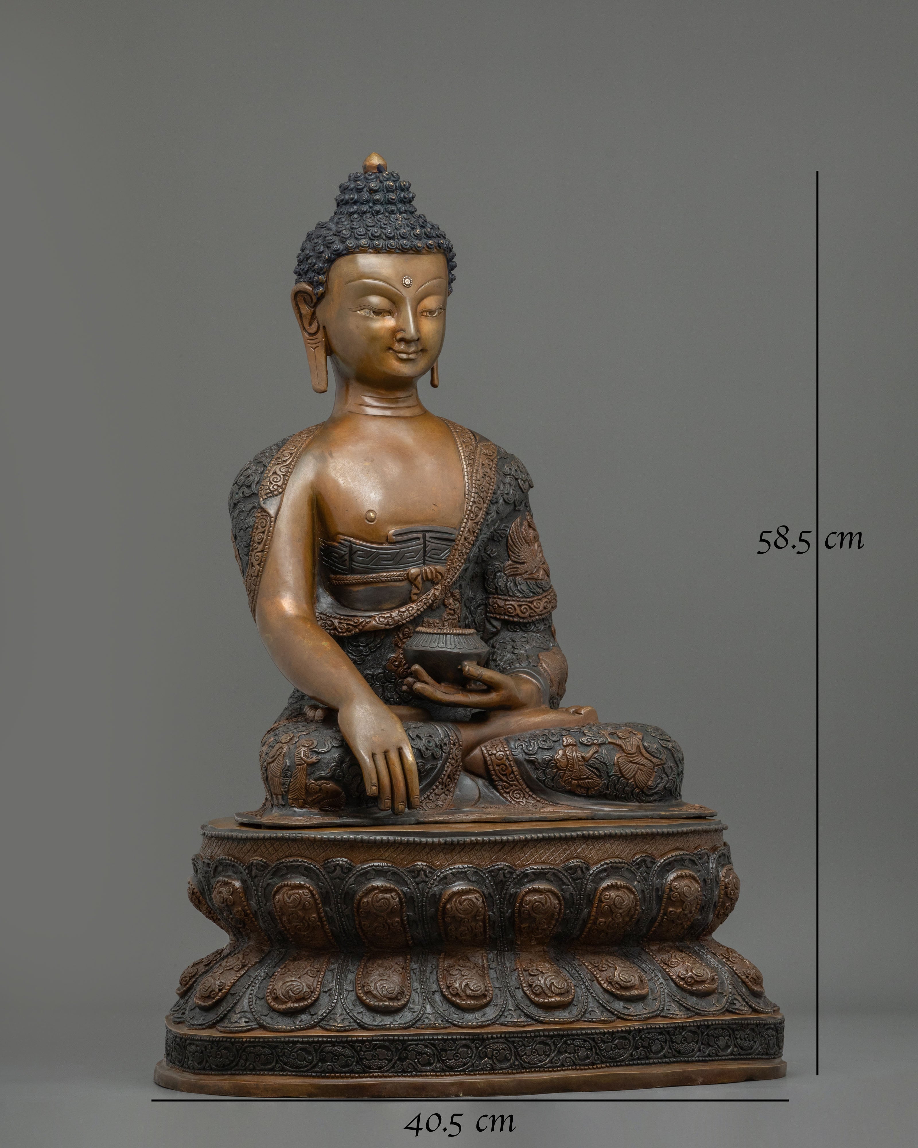 Shakyamuni Buddha Statue | Oxidized Figurine with Acrylic Painting