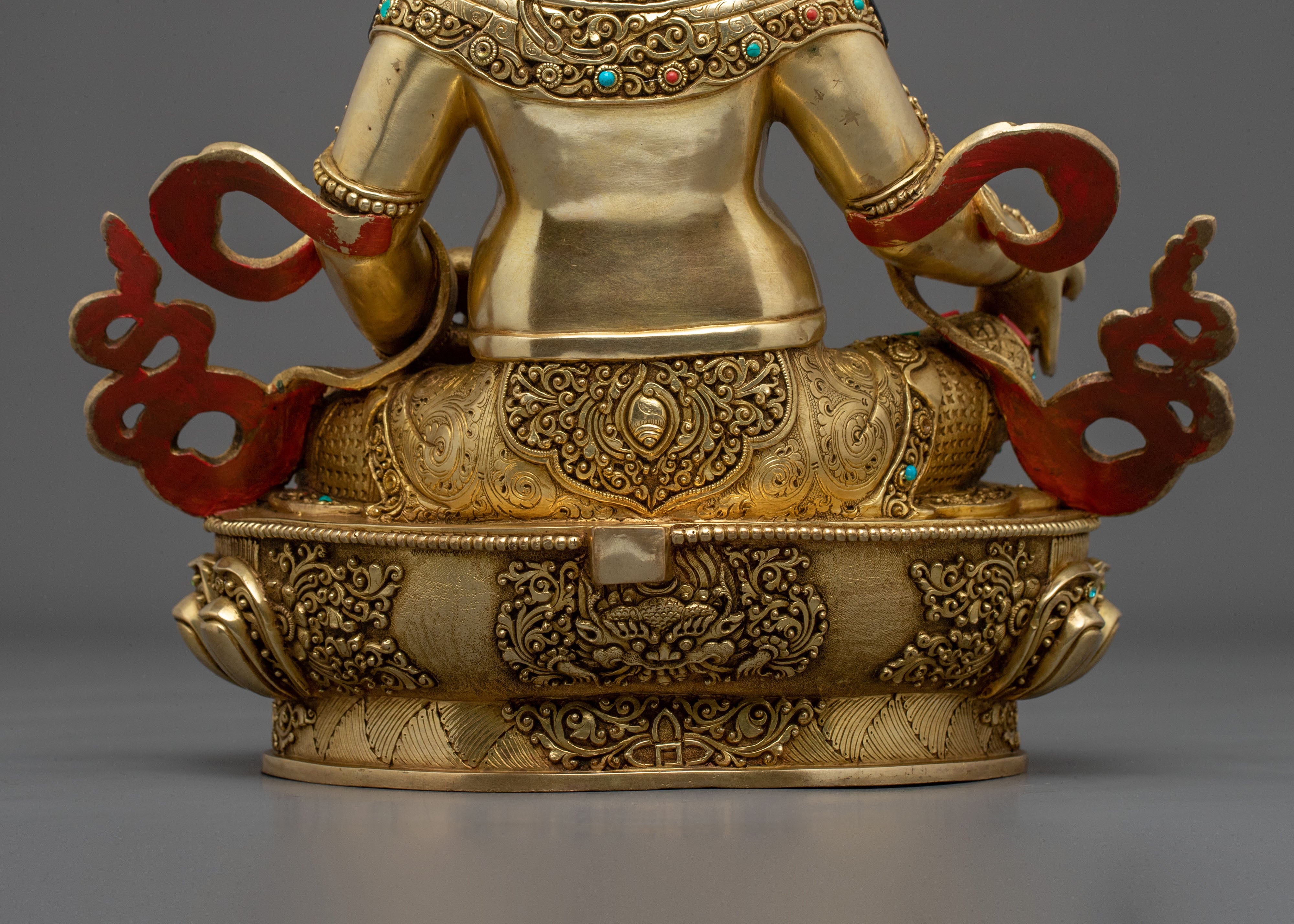 Dzambhala Acrylic Painted Sculpture | Golden Figurine