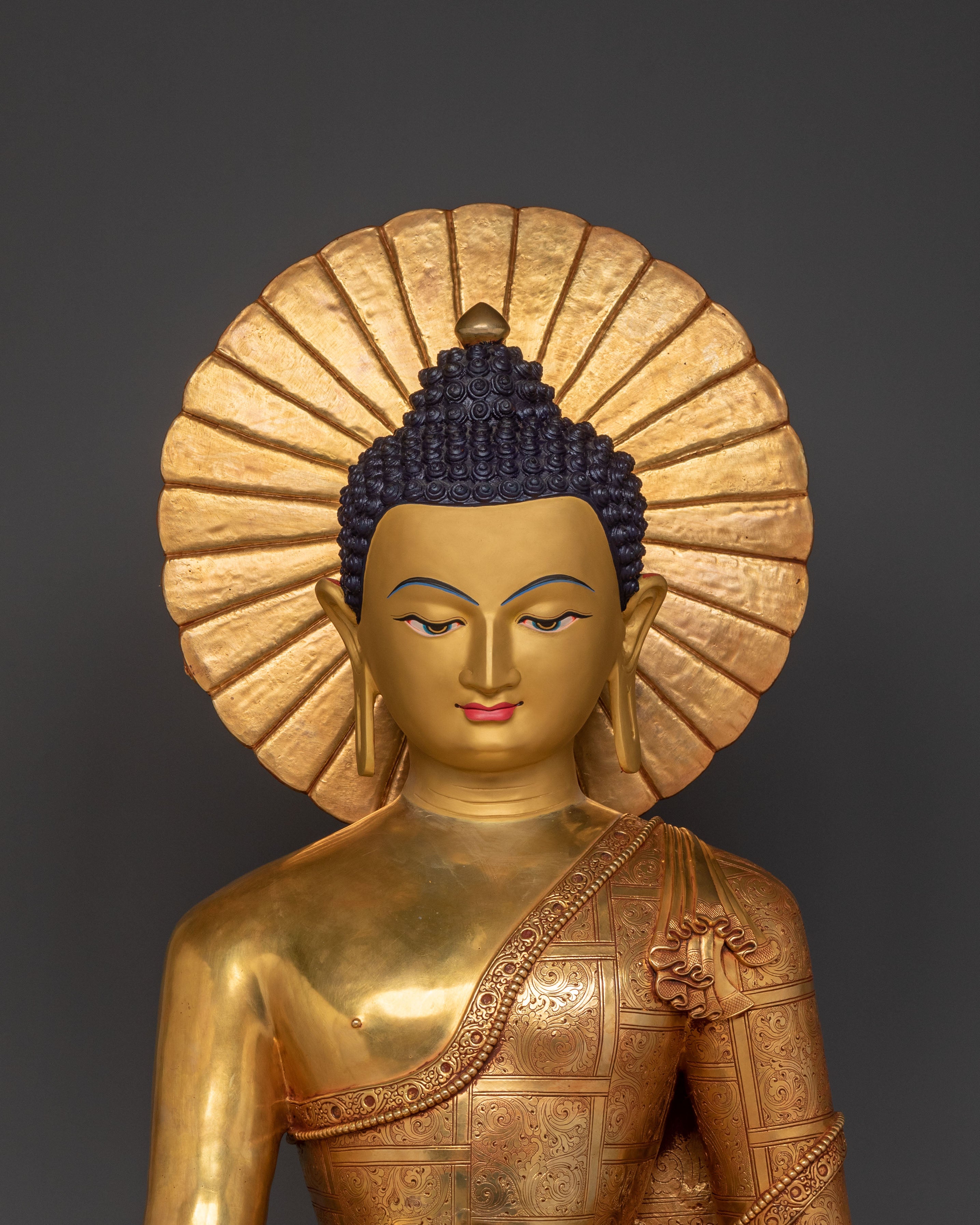 Shakyamuni Buddha Statue | 24K Gold Gilded Buddhist Icon