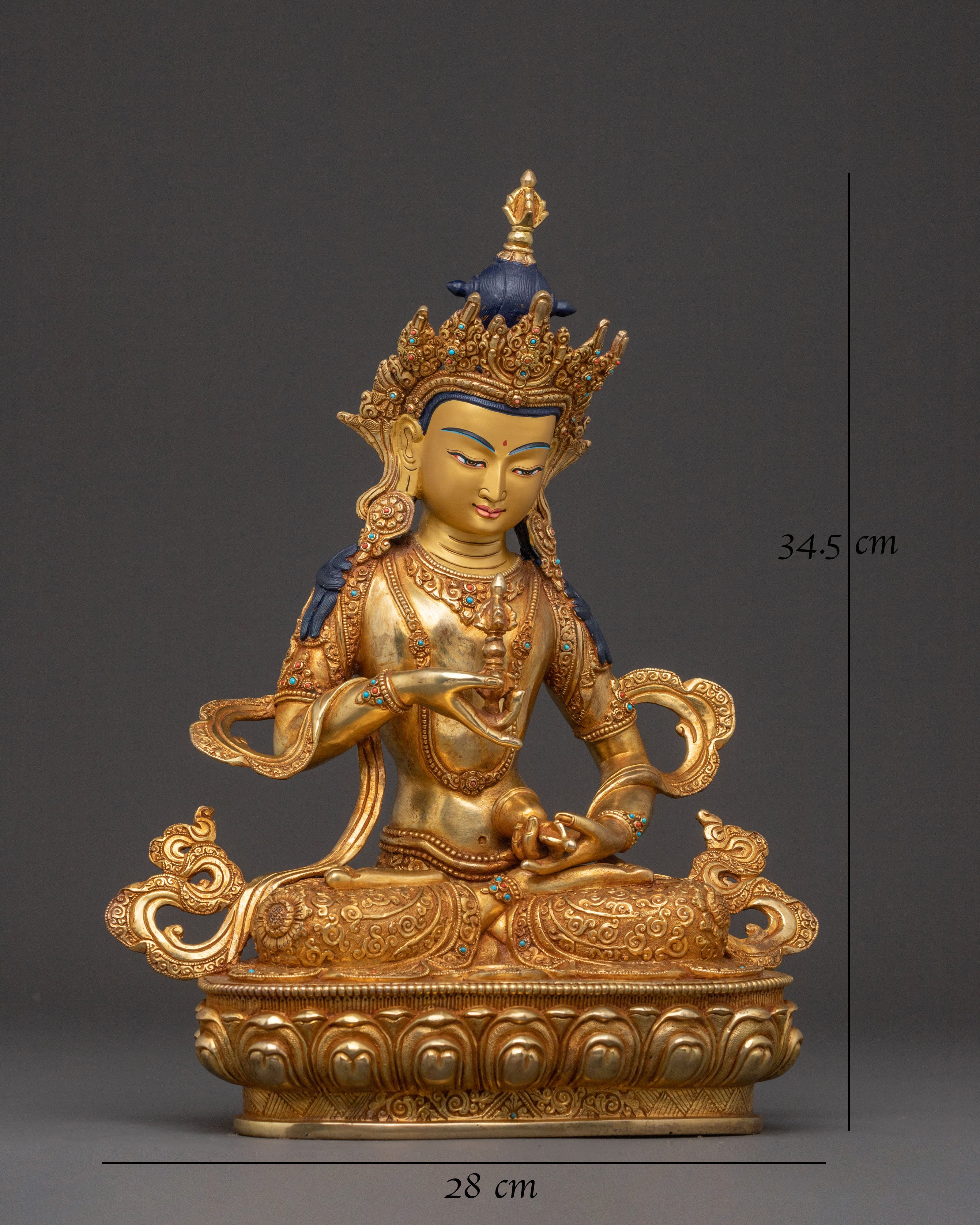 Vajrasattva Golden Statue | Gold Gilded Serenity