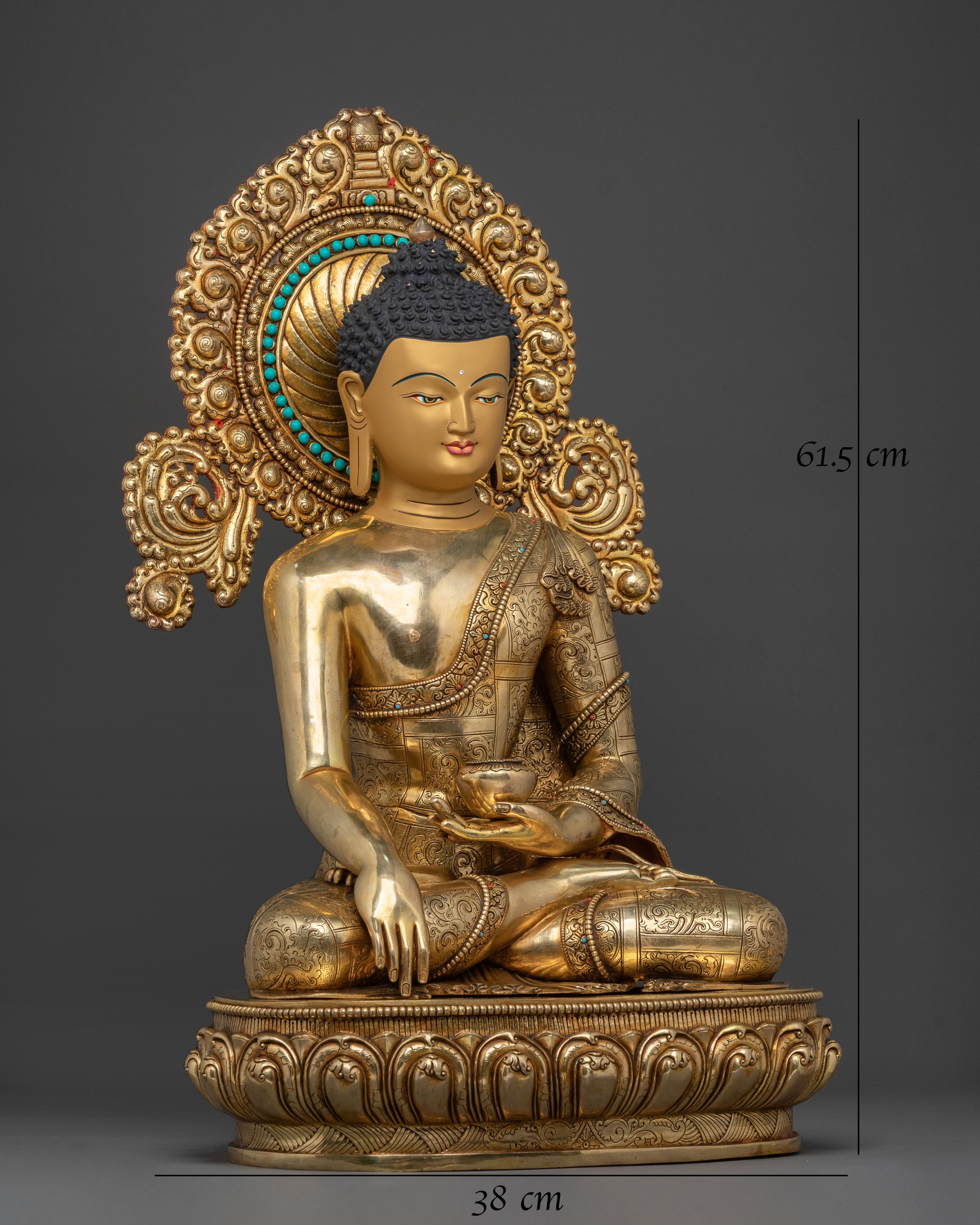 Shakyamuni Buddha with Disciples Handcrafted Statue Set