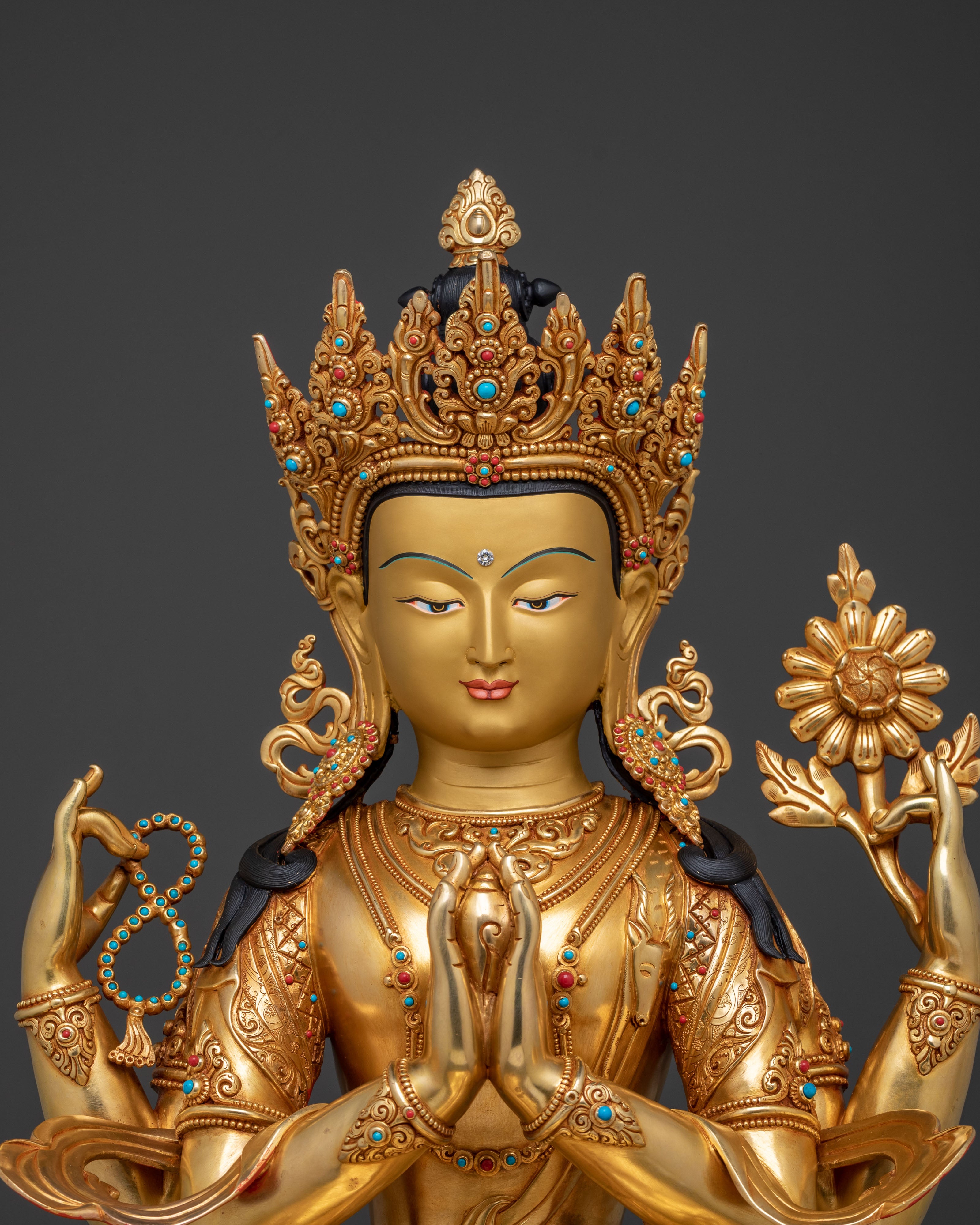 Handcrafted Chenrezig Divine Figure for Rituals | Buddhist Decor