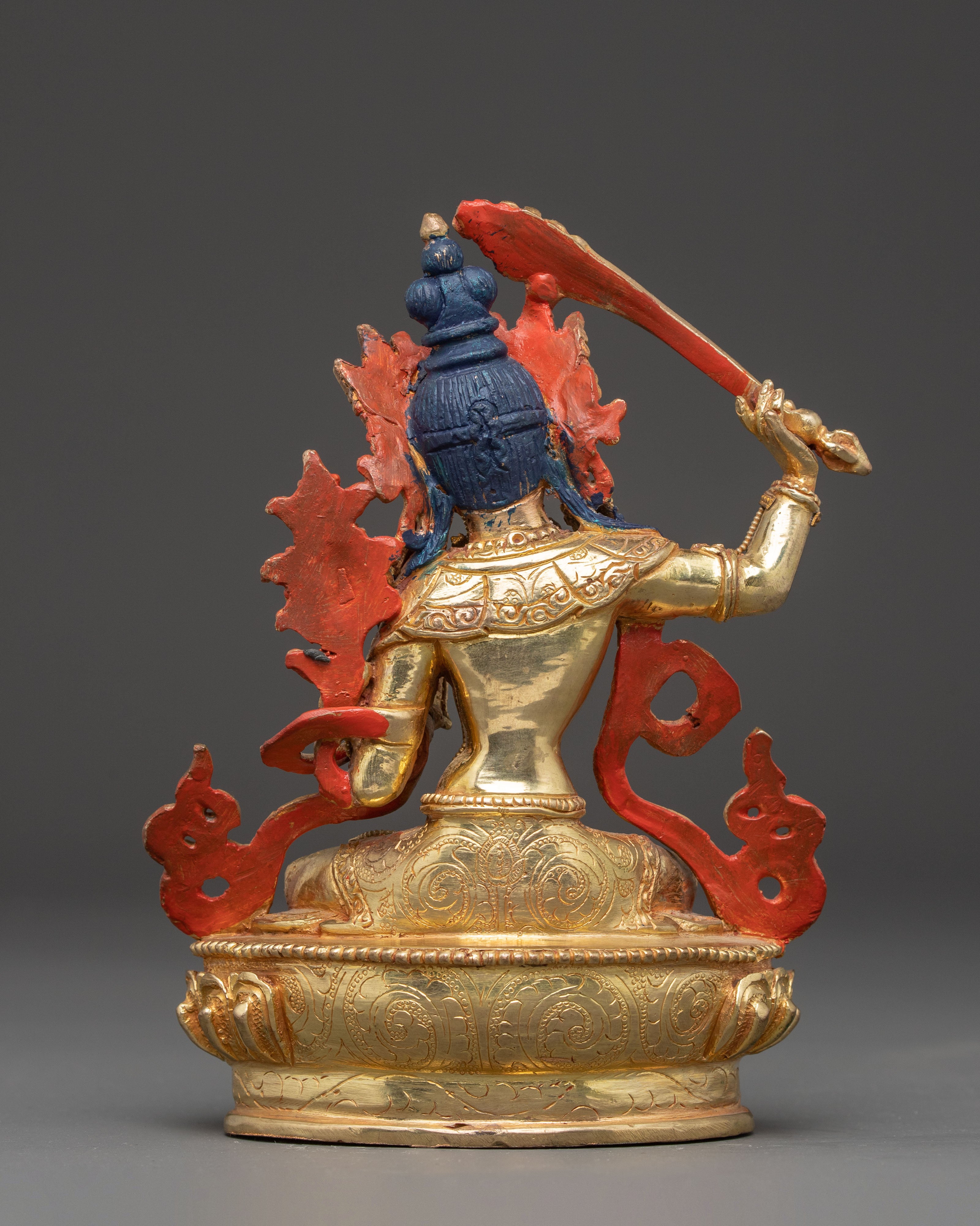 Handcrafted Crystal Bodhisattva Manjushri Statue