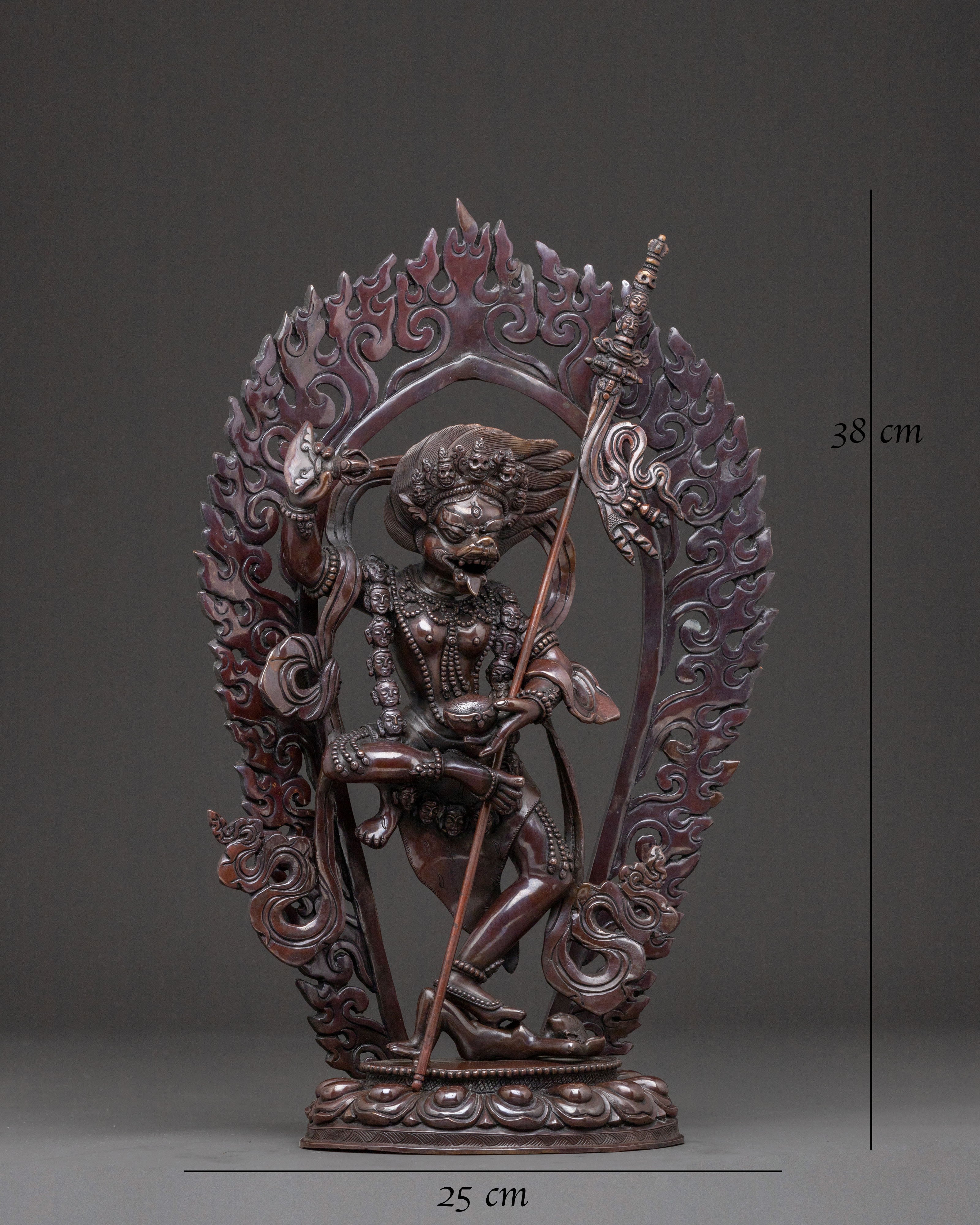 Shima Mukha Copper Statue | Lion Faced Dakini