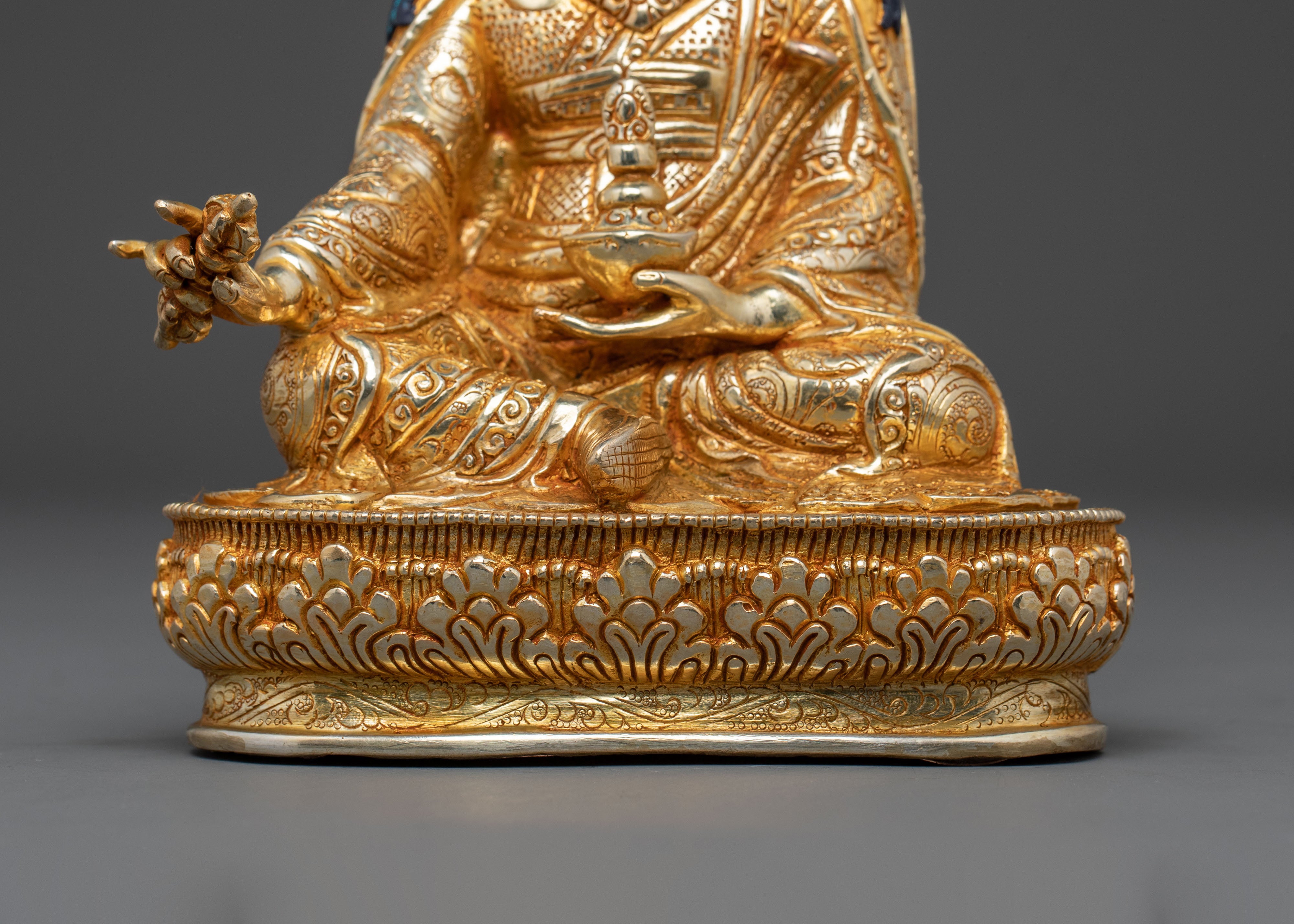 Guru Rinpoche 24K Gold Gilded Spiritual Statue