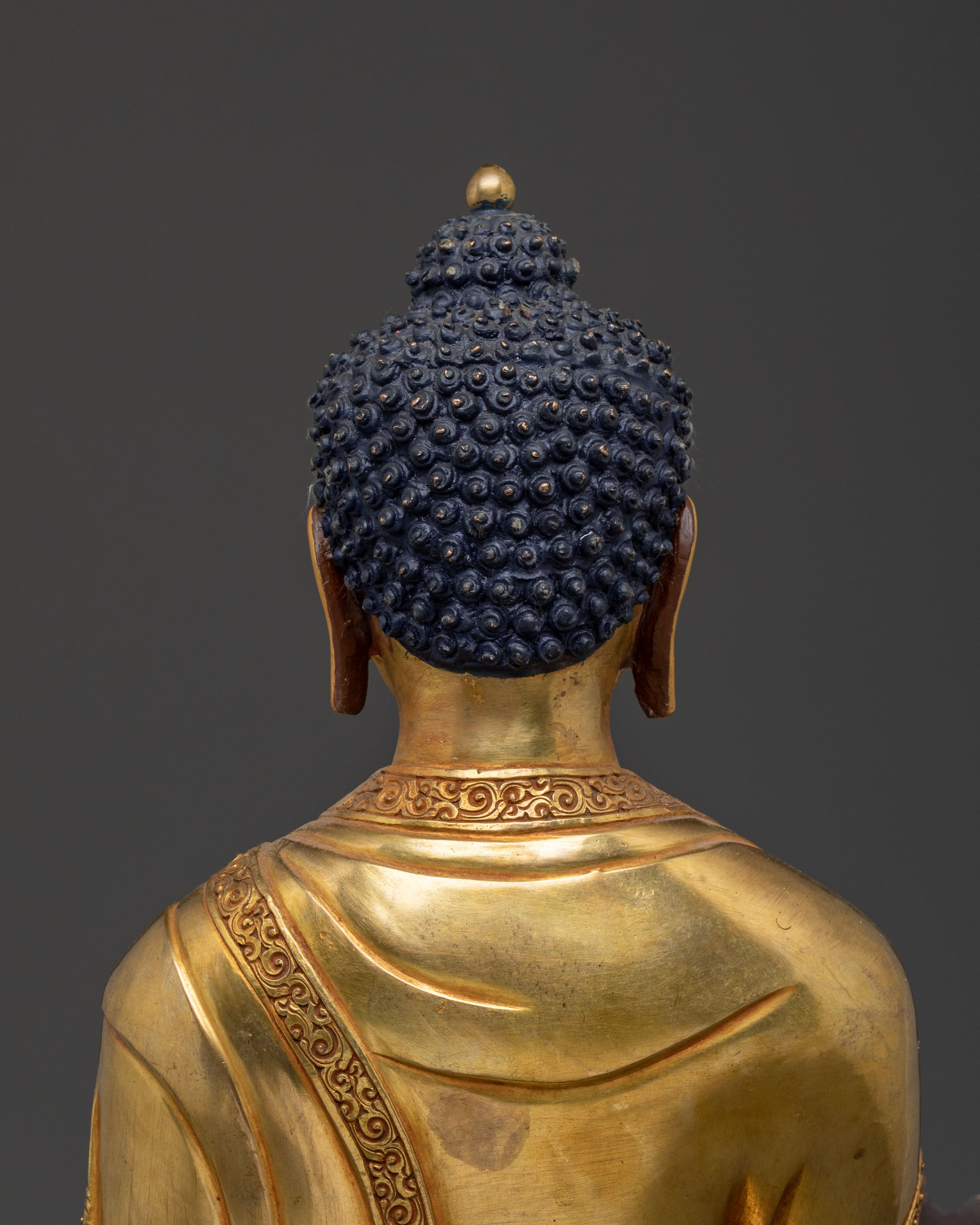 Medicine Buddha: Handcrafted 24K Golden Gilded Statue