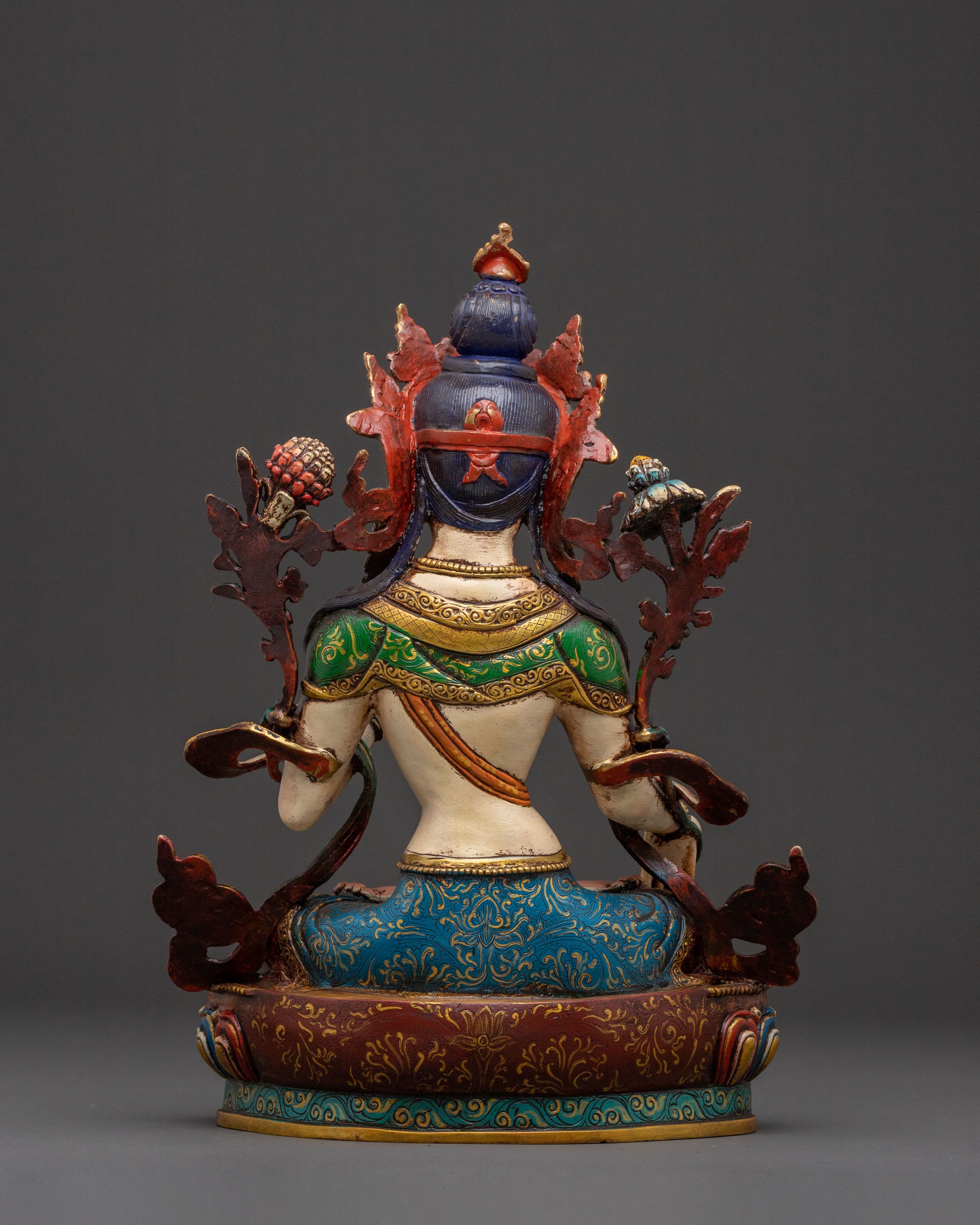 White Tara 24K Gold Gilded Statue | Longevity Icon