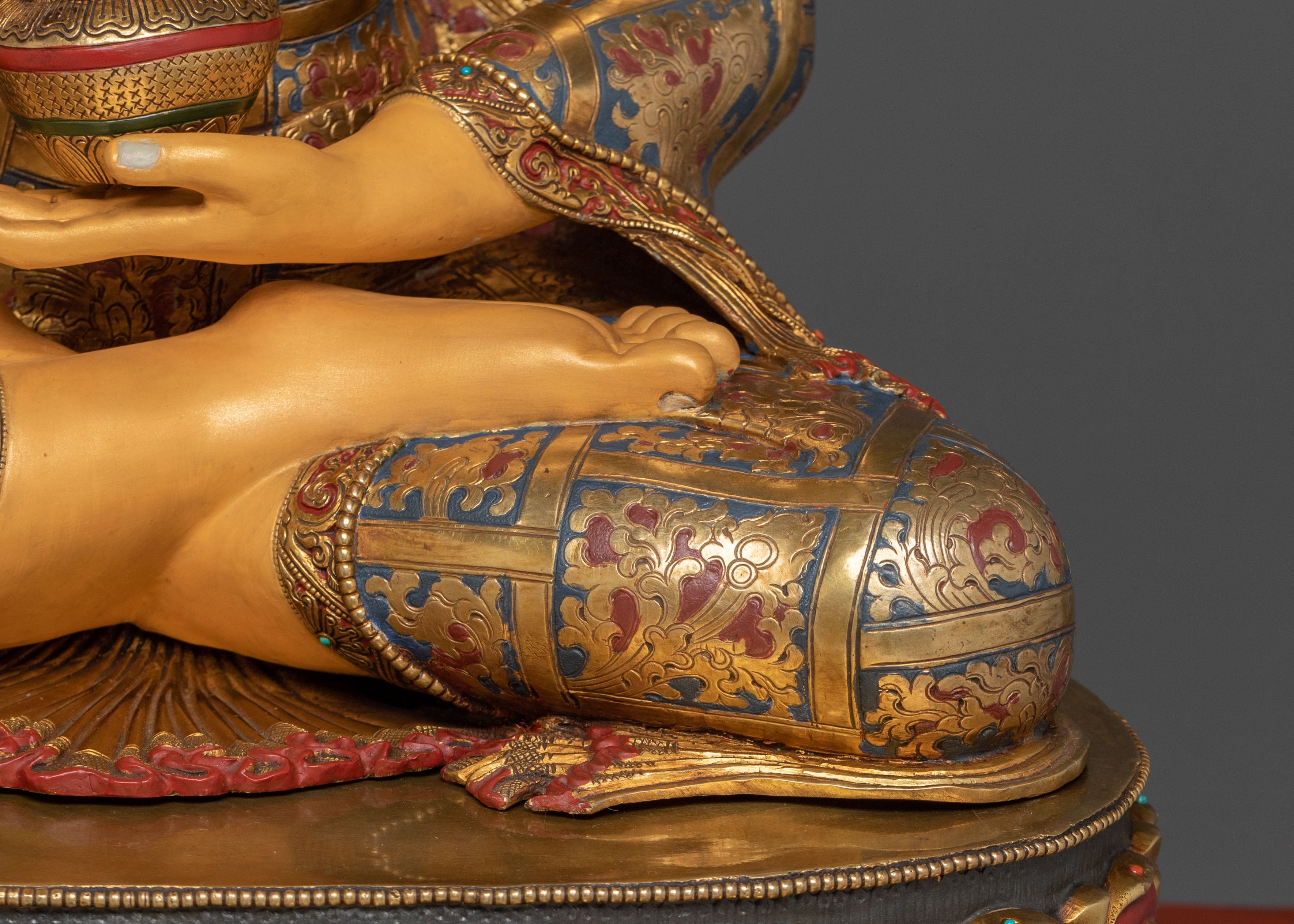 Shakyamuni Buddha Sacred Figurine on Throne | Home Decor