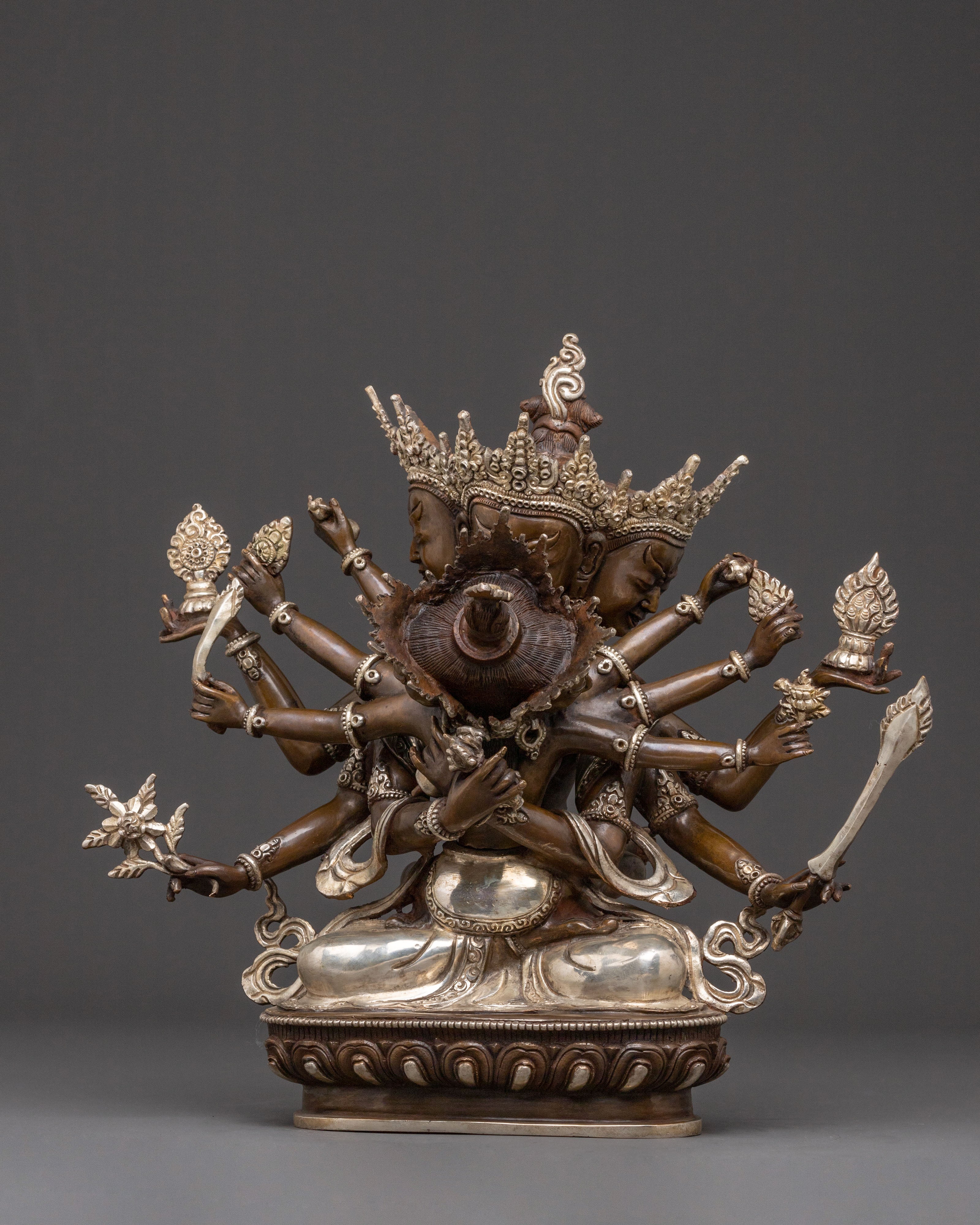 Guhyasamaja Sacred Statue – Oxidized Copper Masterpiece