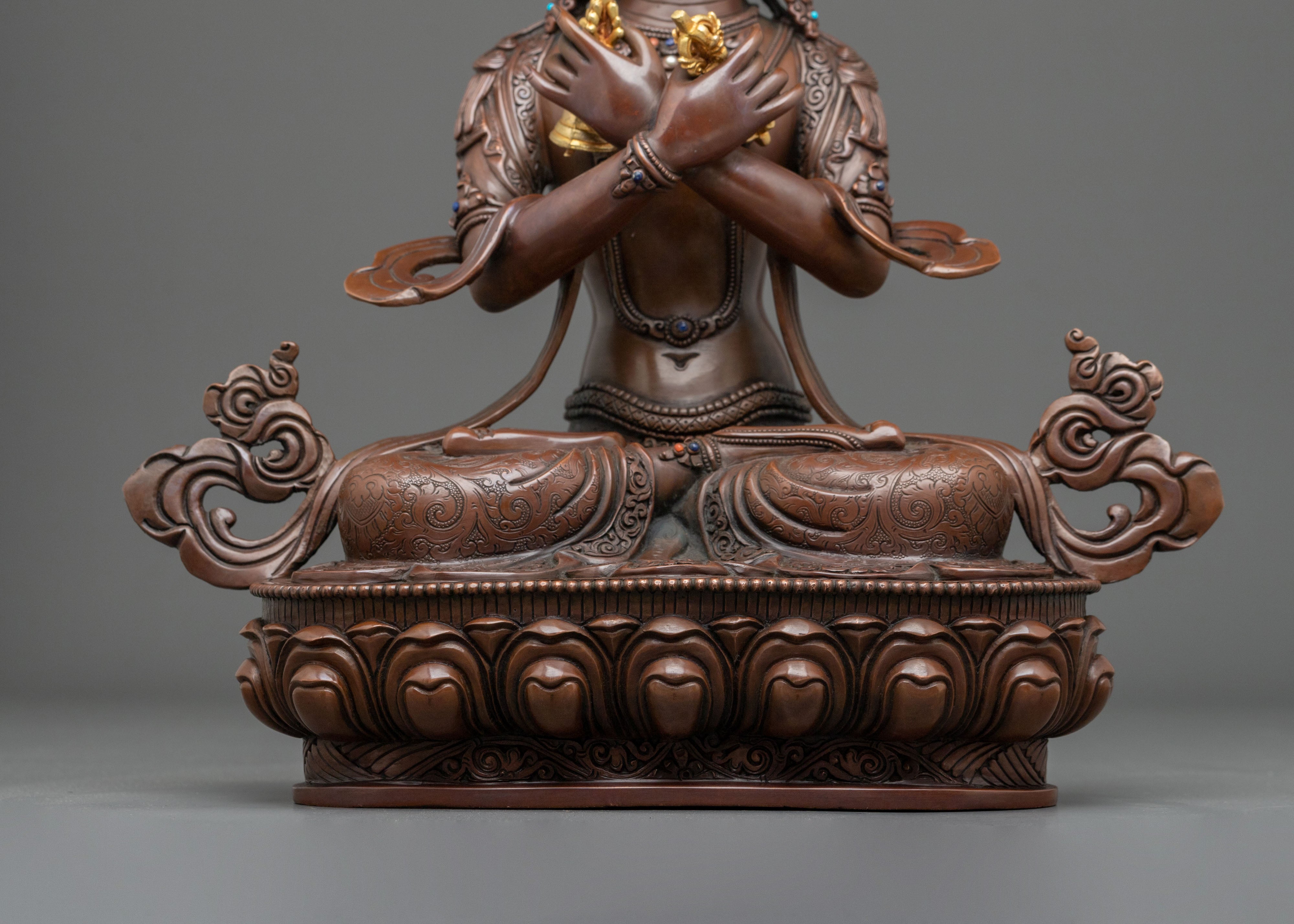 Sacred Vajradhara Sculpture: Primordial Buddha of Tantric Wisdom