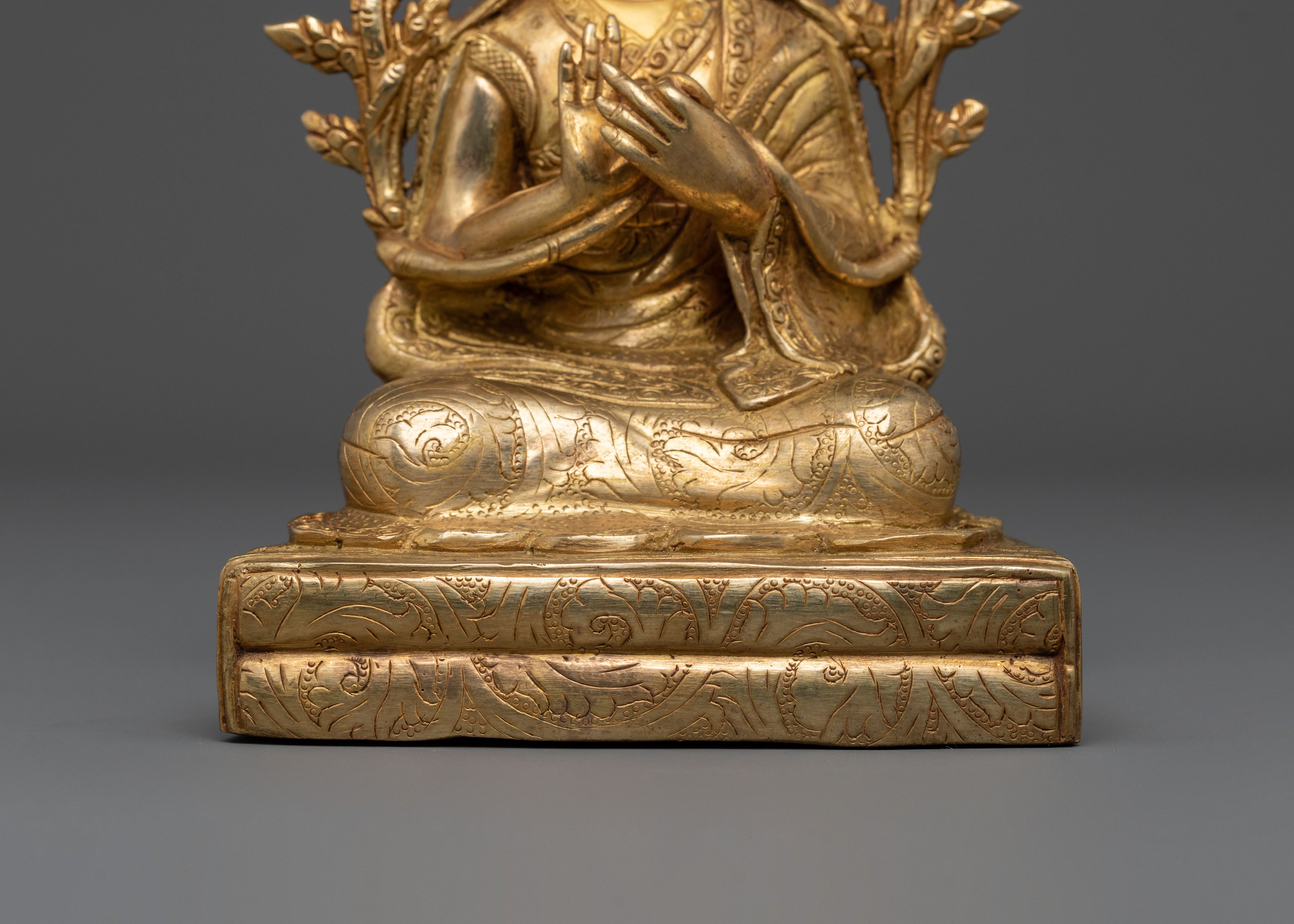 Buddhist Master Tsongkhapa Sacred Statue | Tibetan Buddhist Art (13x17.5 inches)
