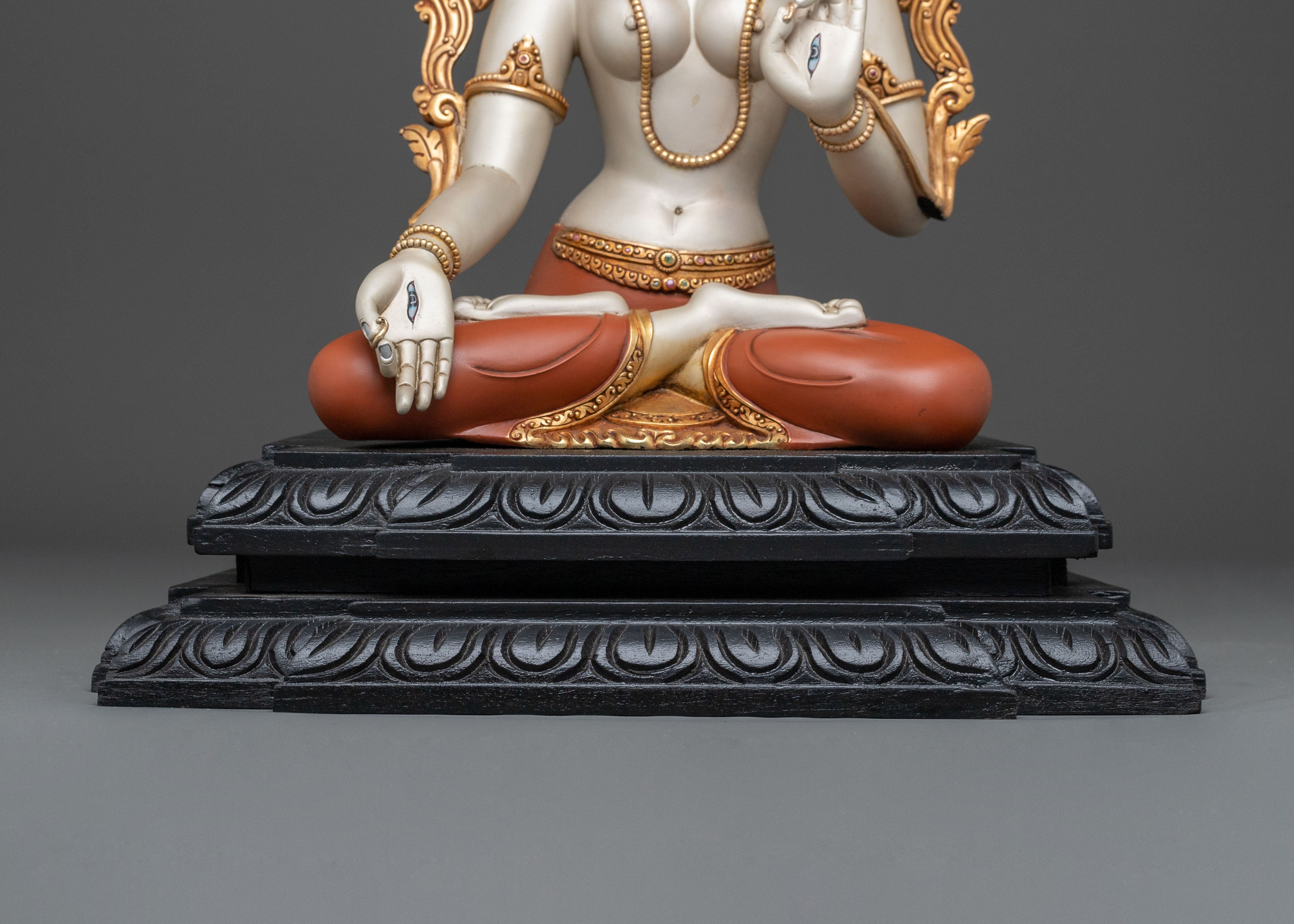 White Tara: Radiant 24K Gold Gilded Sculpture