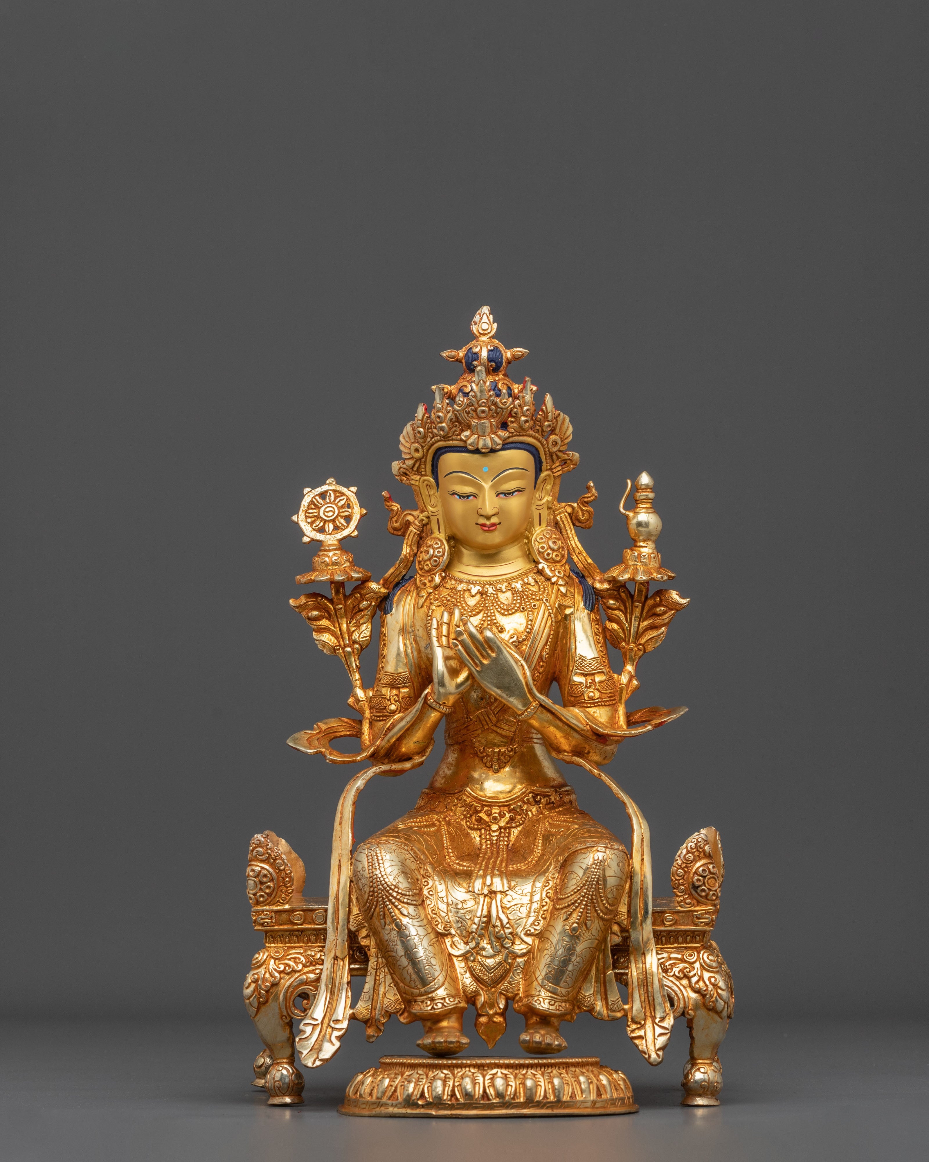 Maitreya Buddha Statue | Handcrafted 24K Gold Gilded