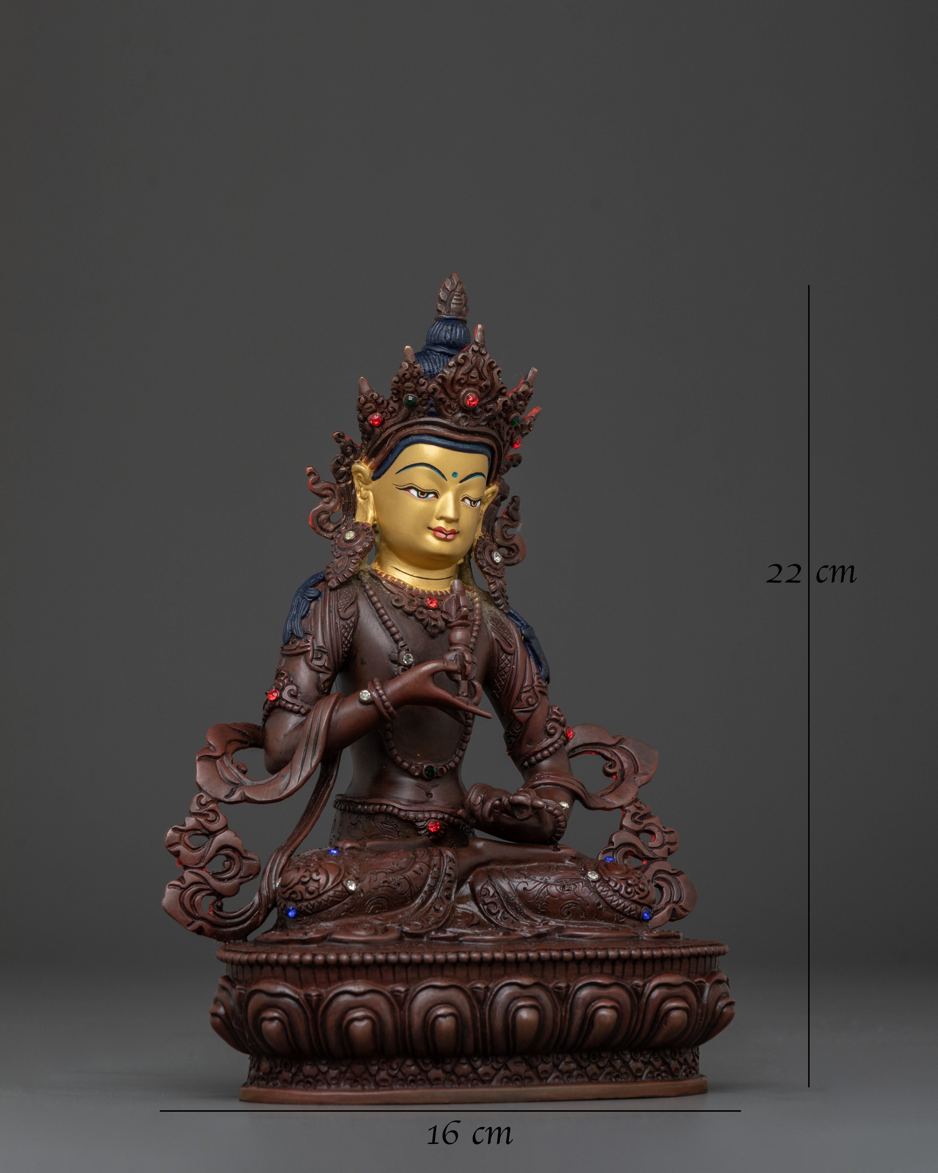 Vajrasattva Statue of Ultimate Purity | Oxidized Copper Sculpture