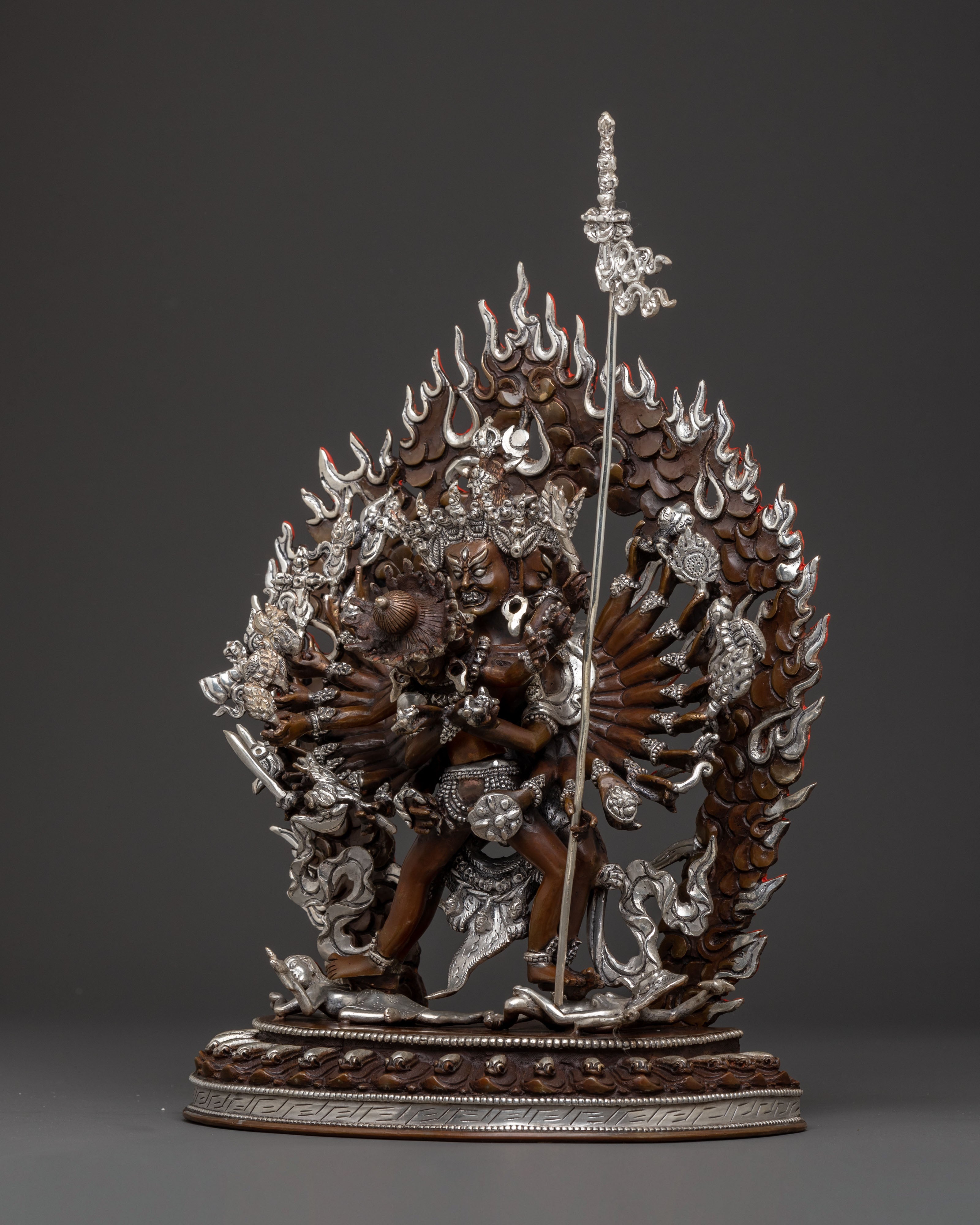 Exquisite tantric yidam Kalachakra Statue – Oxidized Silver