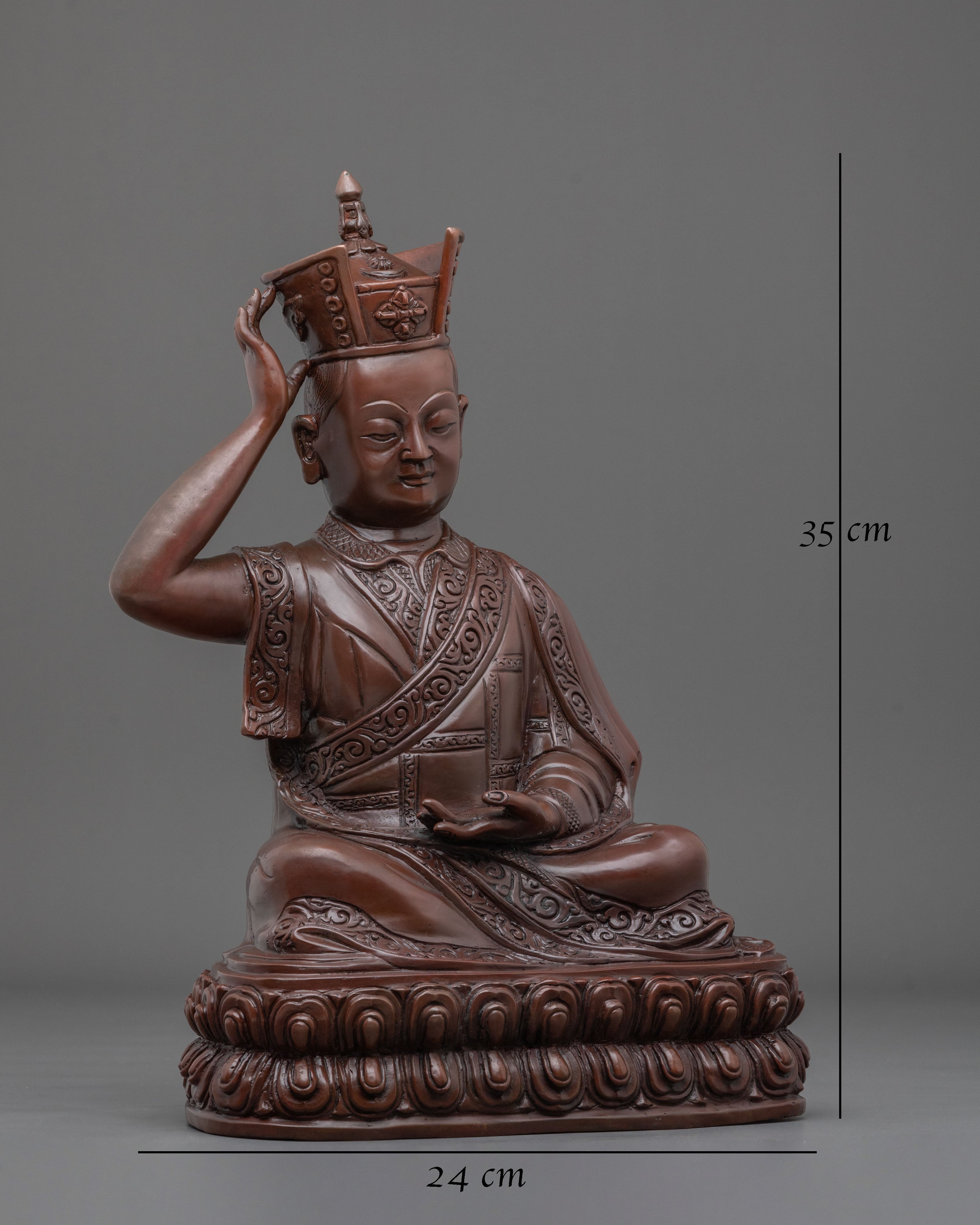 Karmapa Oxidized Sculpture: Sacred Buddhist Decor