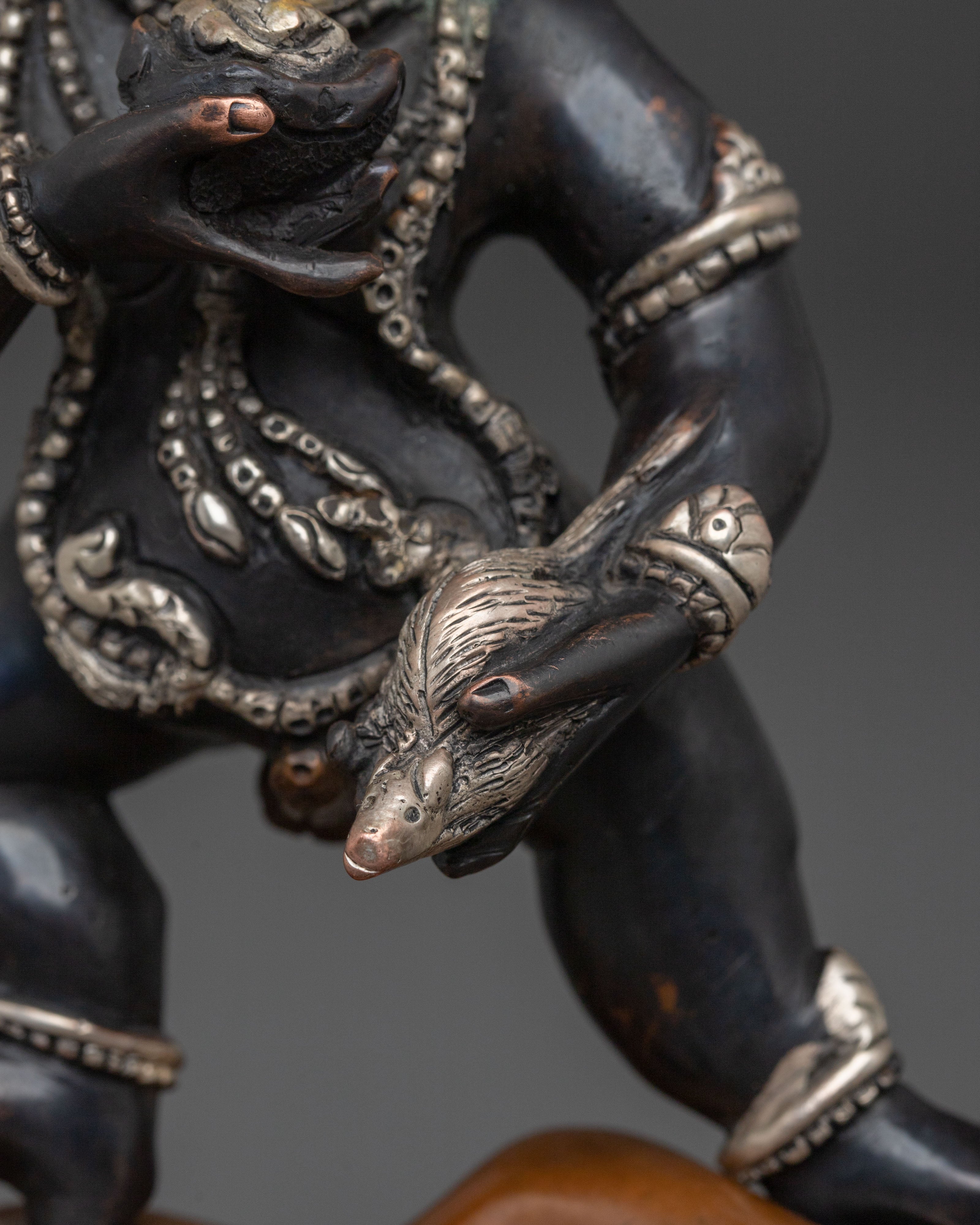Black Dzambhala Spiritual Statue | Wealth Deity of Prosperity