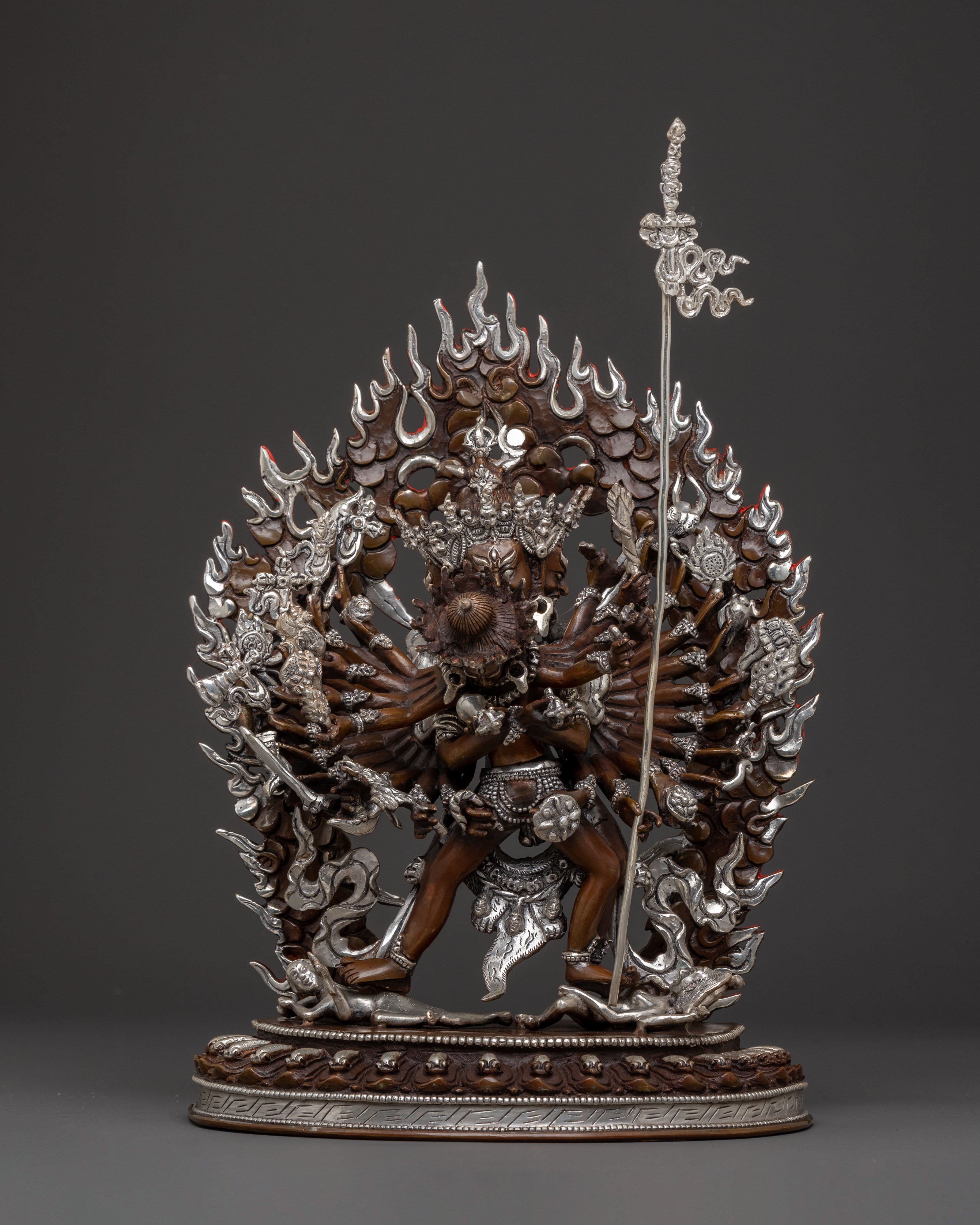 Exquisite tantric yidam Kalachakra Statue – Oxidized Silver