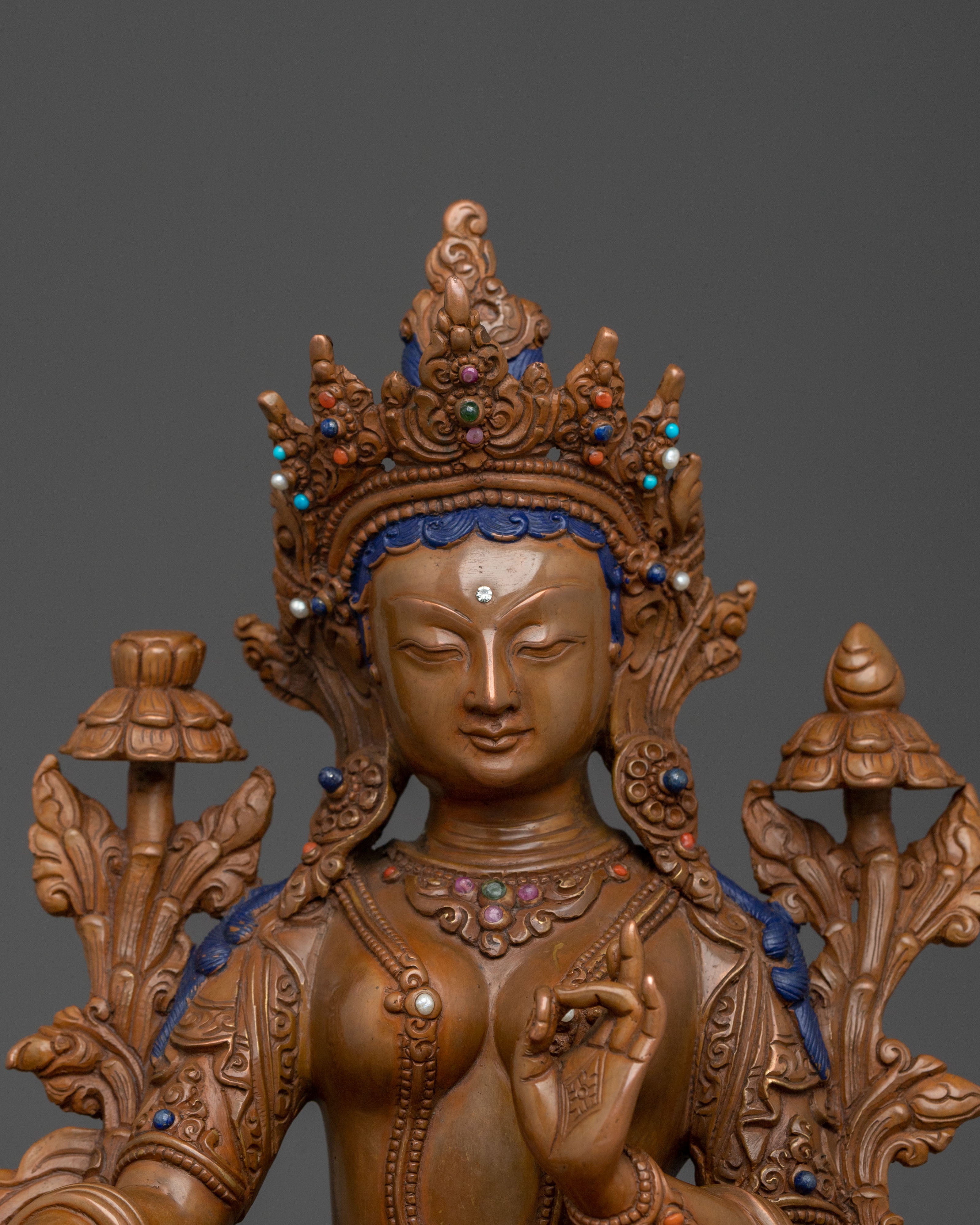 Tibetan Buddhism Green Tara Figurine | Altar Home Decor