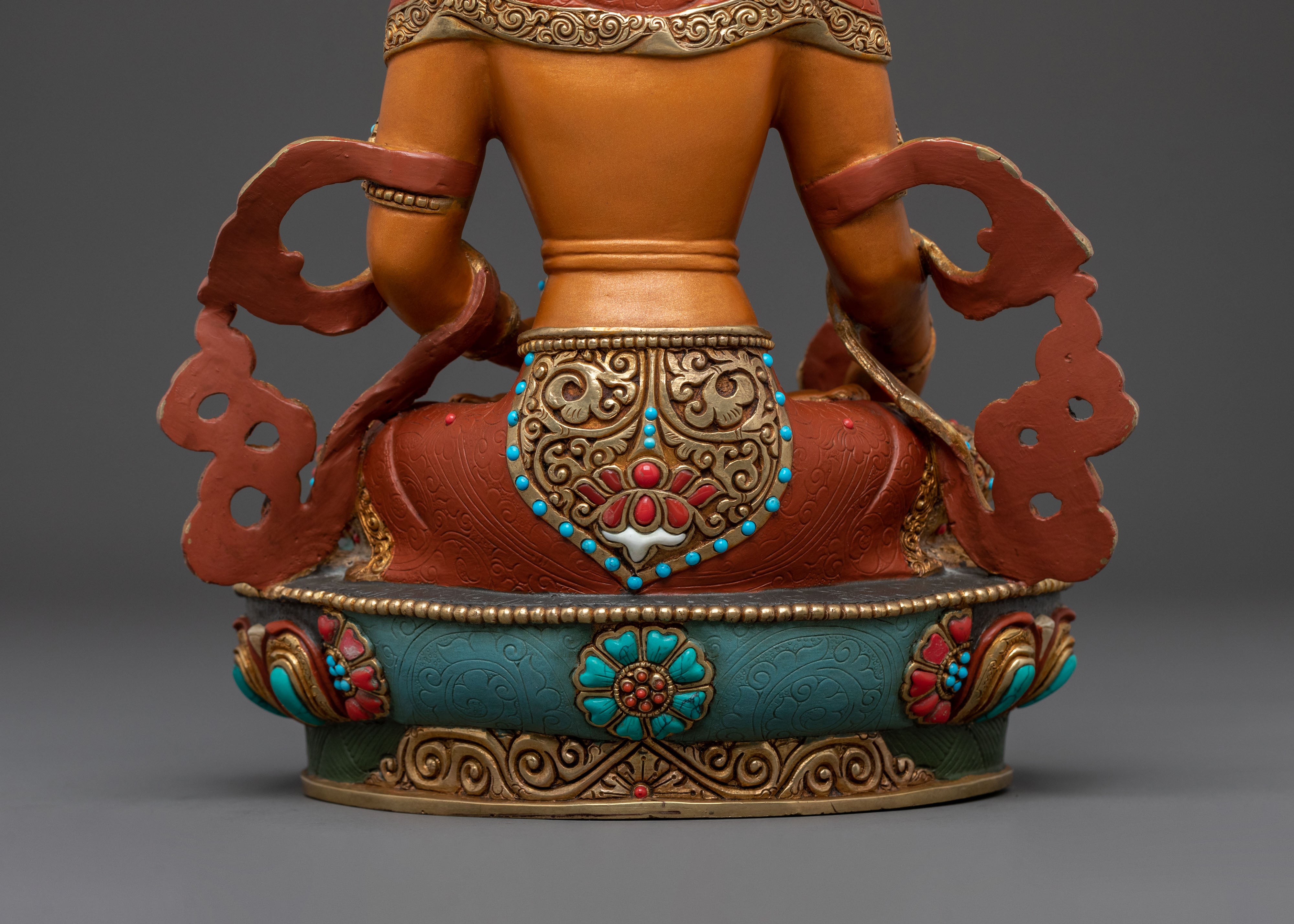 Kshitigarbha Traditional Sculpture | Gold Gilded Buddhist Art