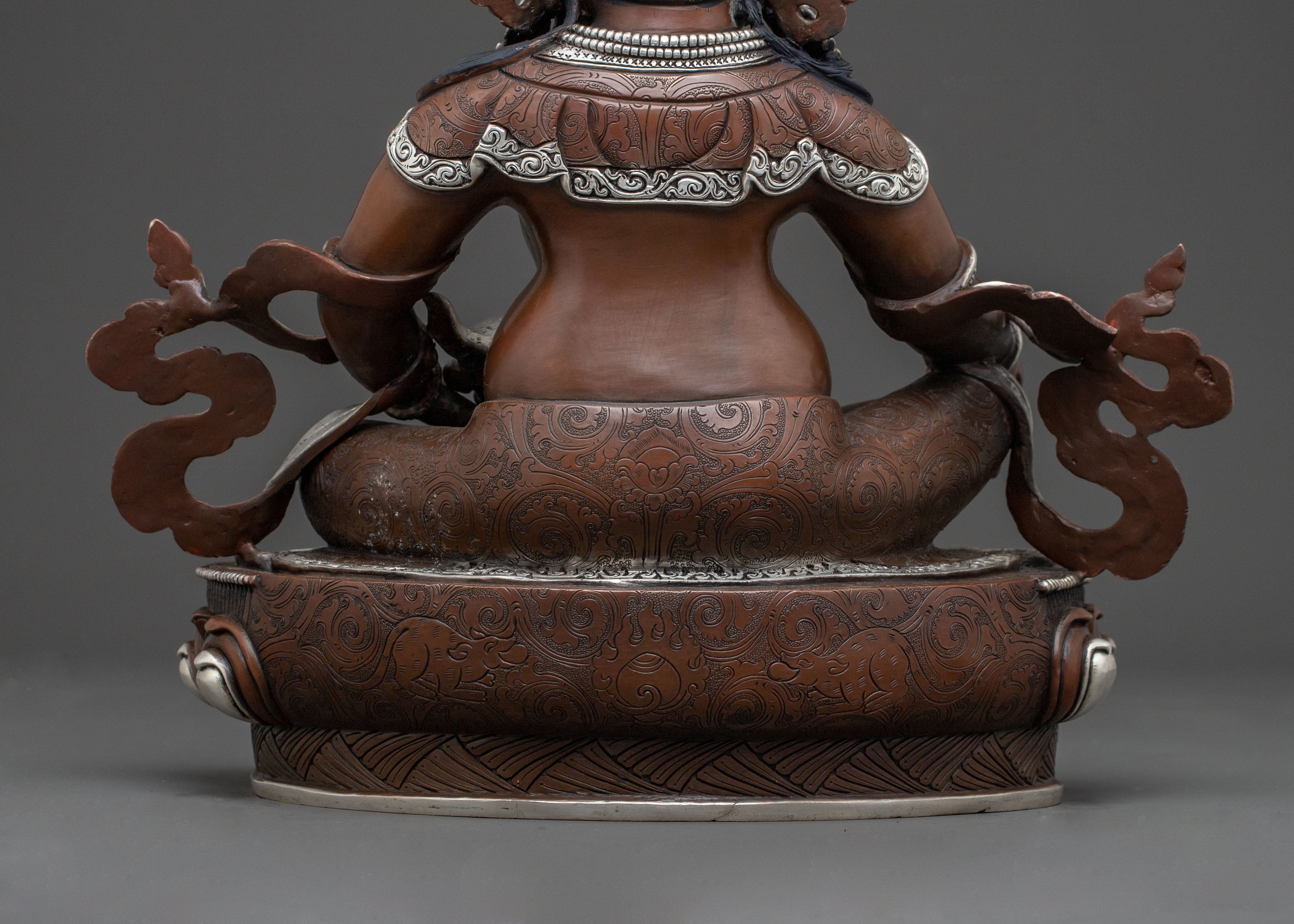 Sacred Dzambhala Statue | Silver-Plated Statue