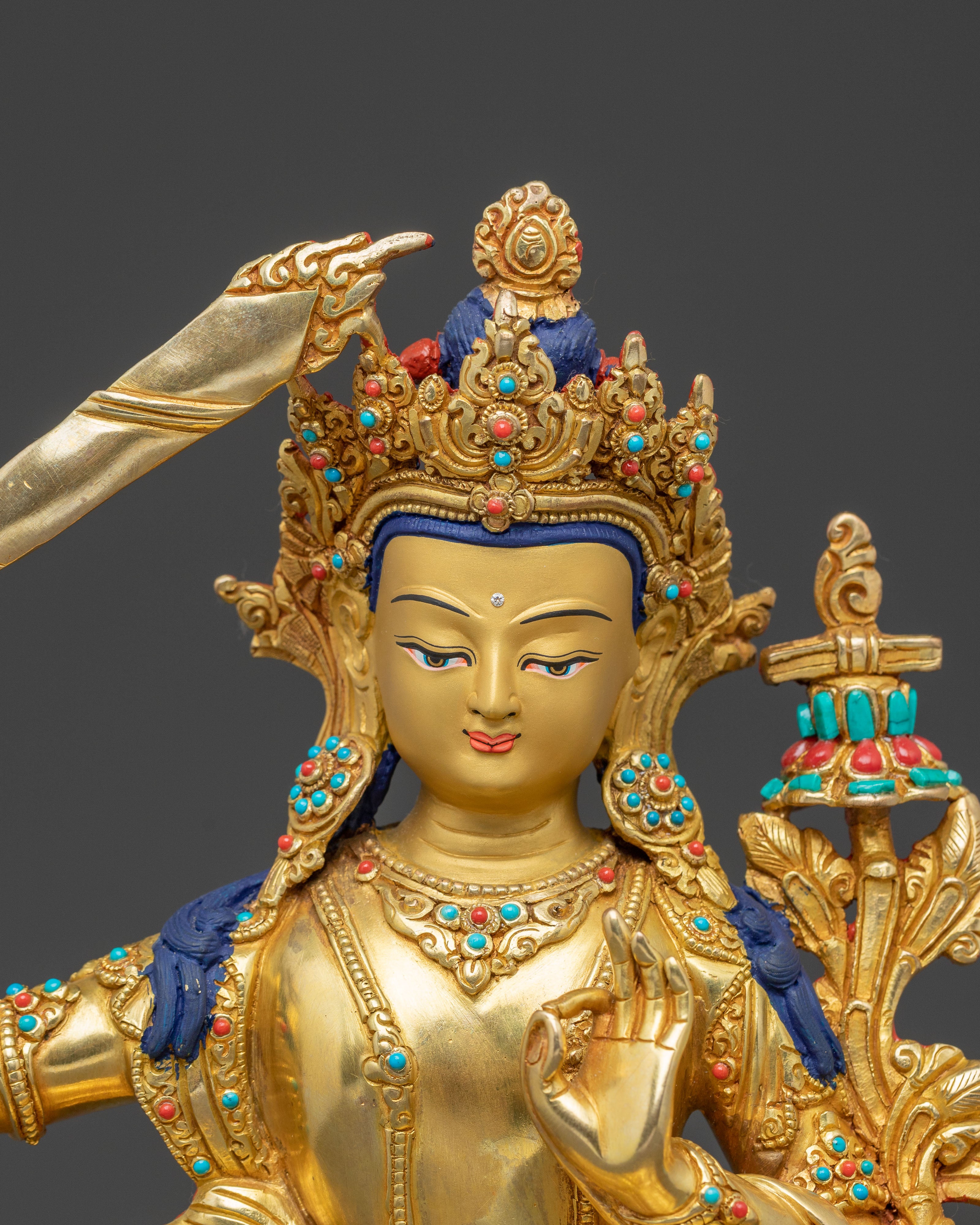 Manjushri Spiritual Statue: Gilded Wisdom