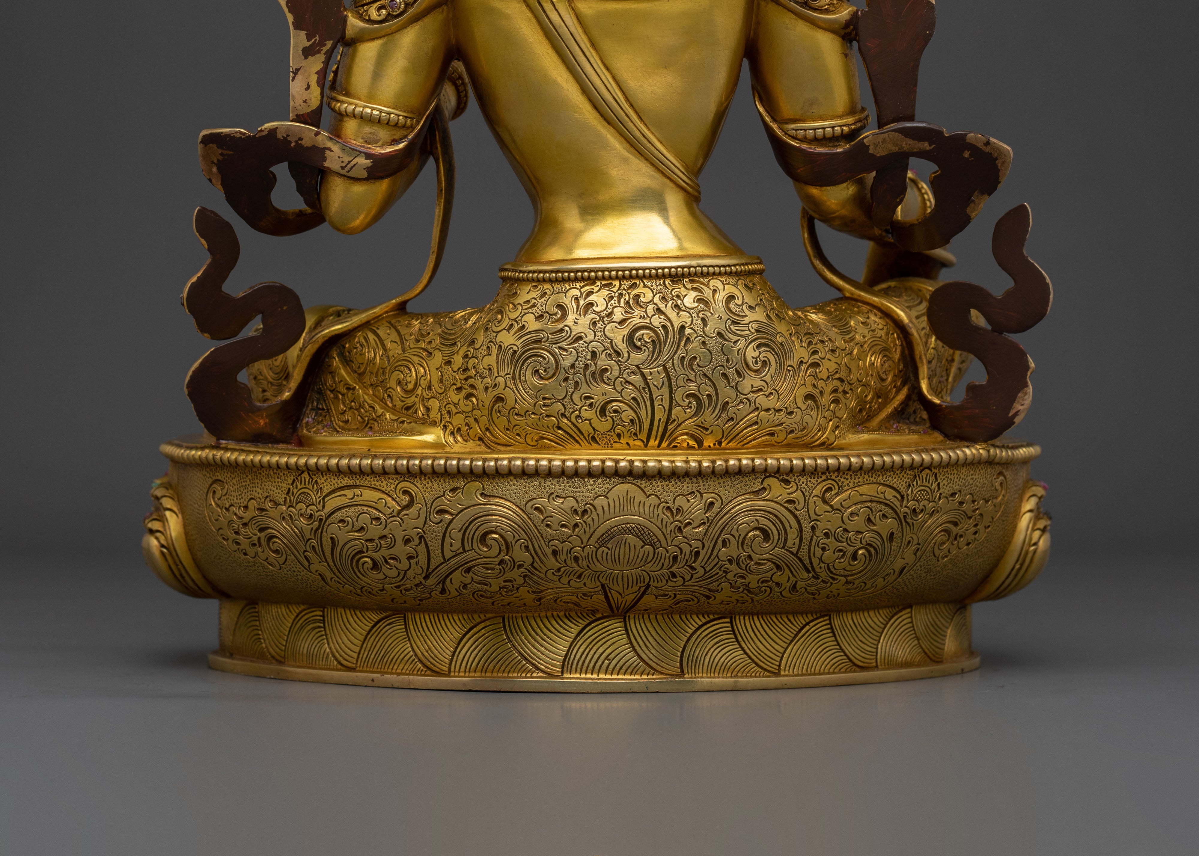 Green Tara 24K Gold Gilded Statue | Mother of all Buddhas