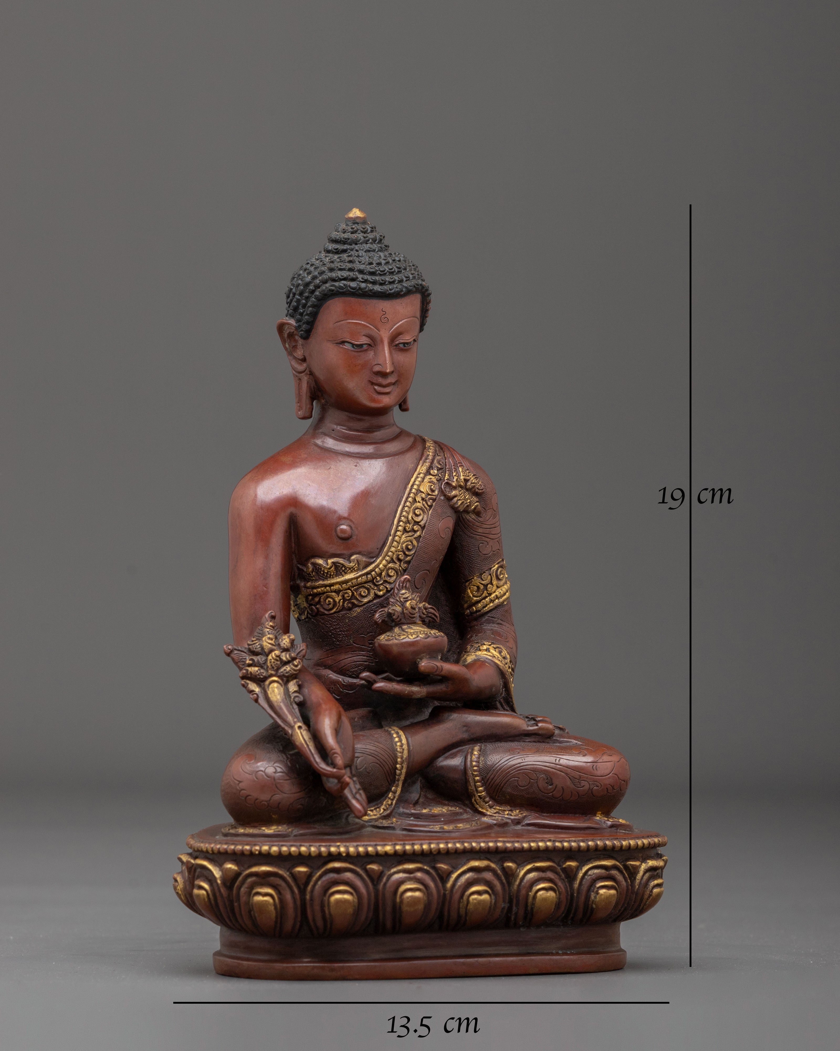 Medicine Buddha Statue | Oxidized Copper Figurine