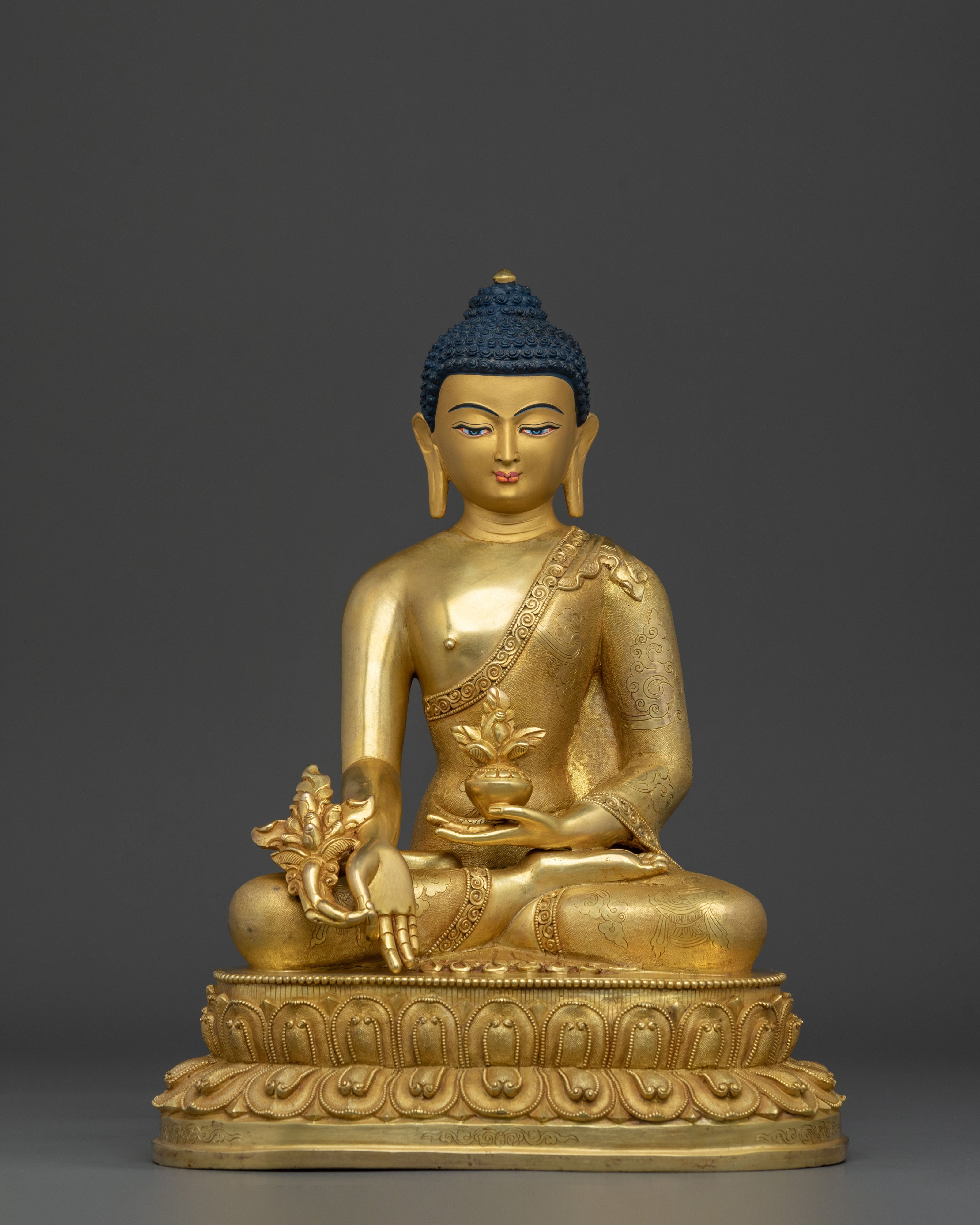 Bhaiṣajyaguru Sculpture for Healing:  Sacred Altar Decor