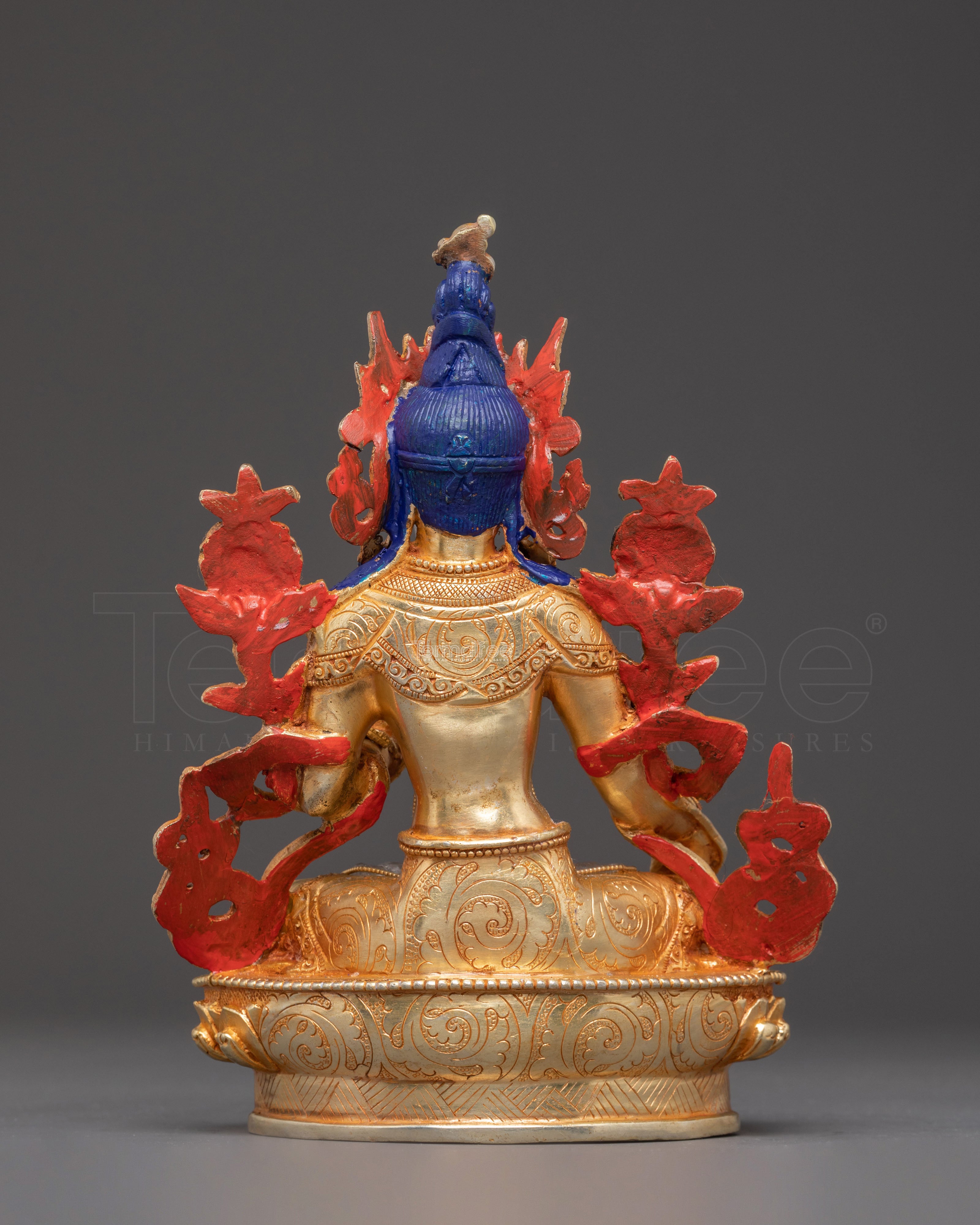 A Radiant Buddhist Shyama Tara Golden Statue with Crystal Body