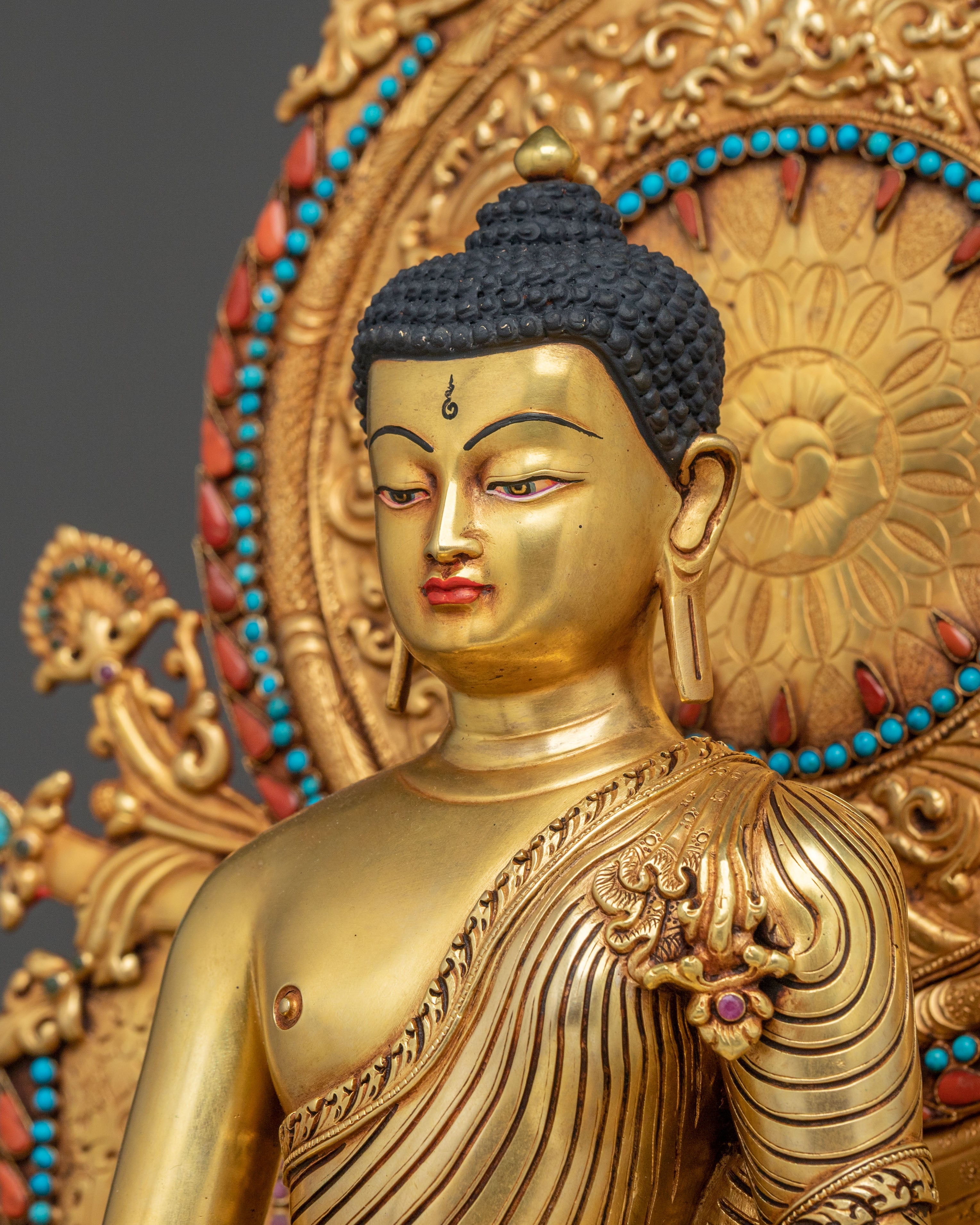 Shakyamuni Buddha Statue Seated on Throne | Enlightened one