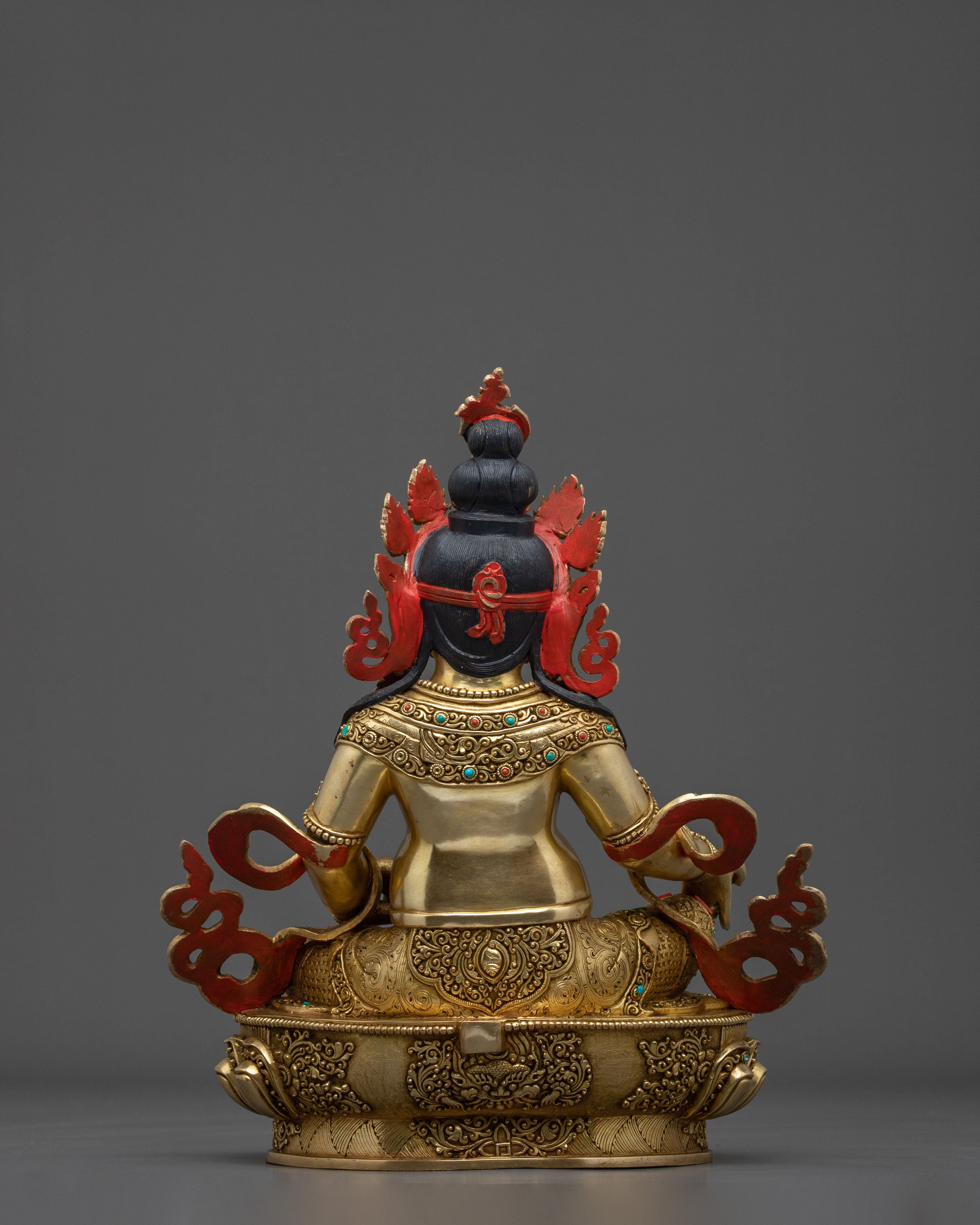 Dzambhala Acrylic Painted Sculpture | Golden Figurine