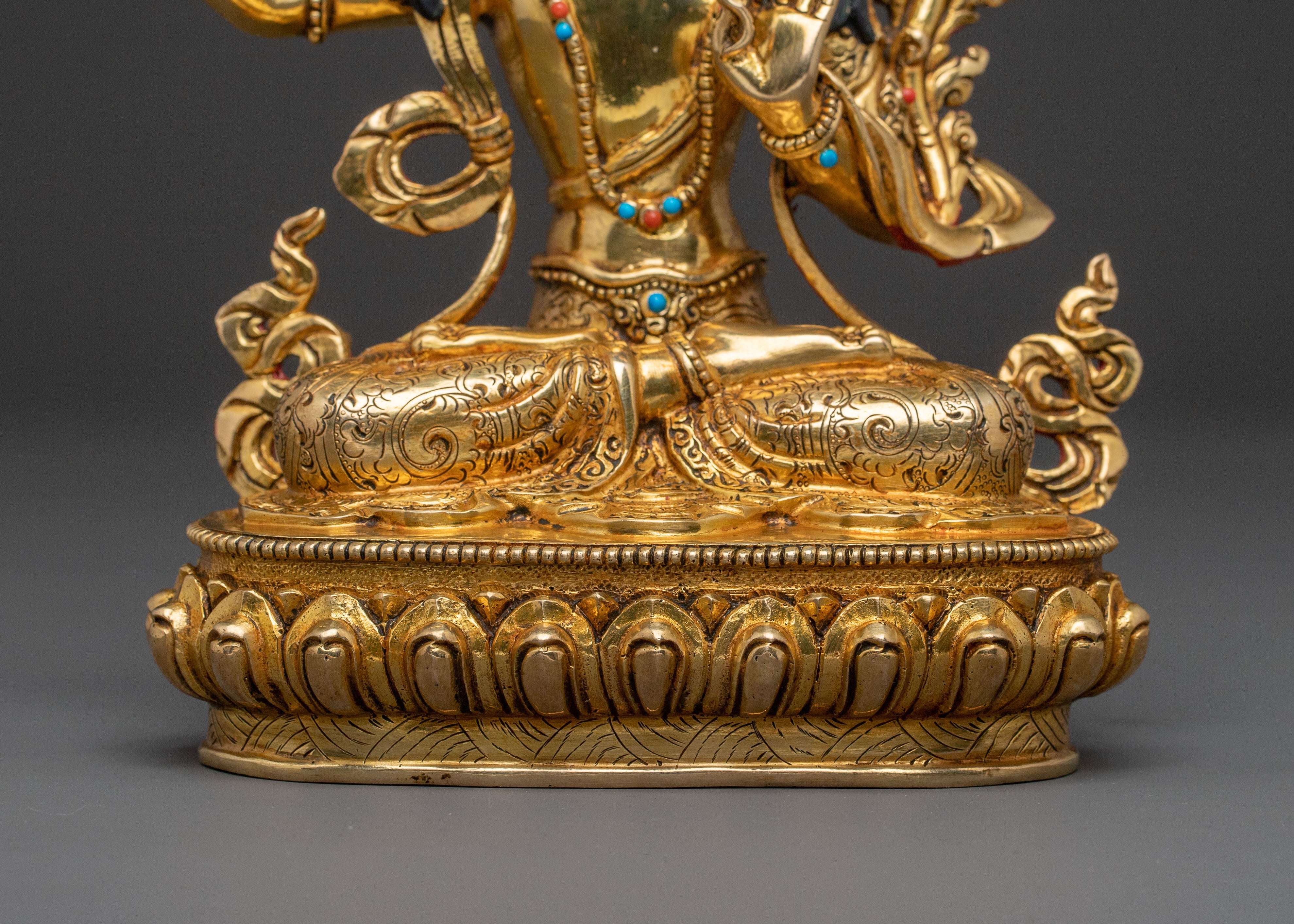 Manjushri 24K Gold Gilded Wisdom Statue