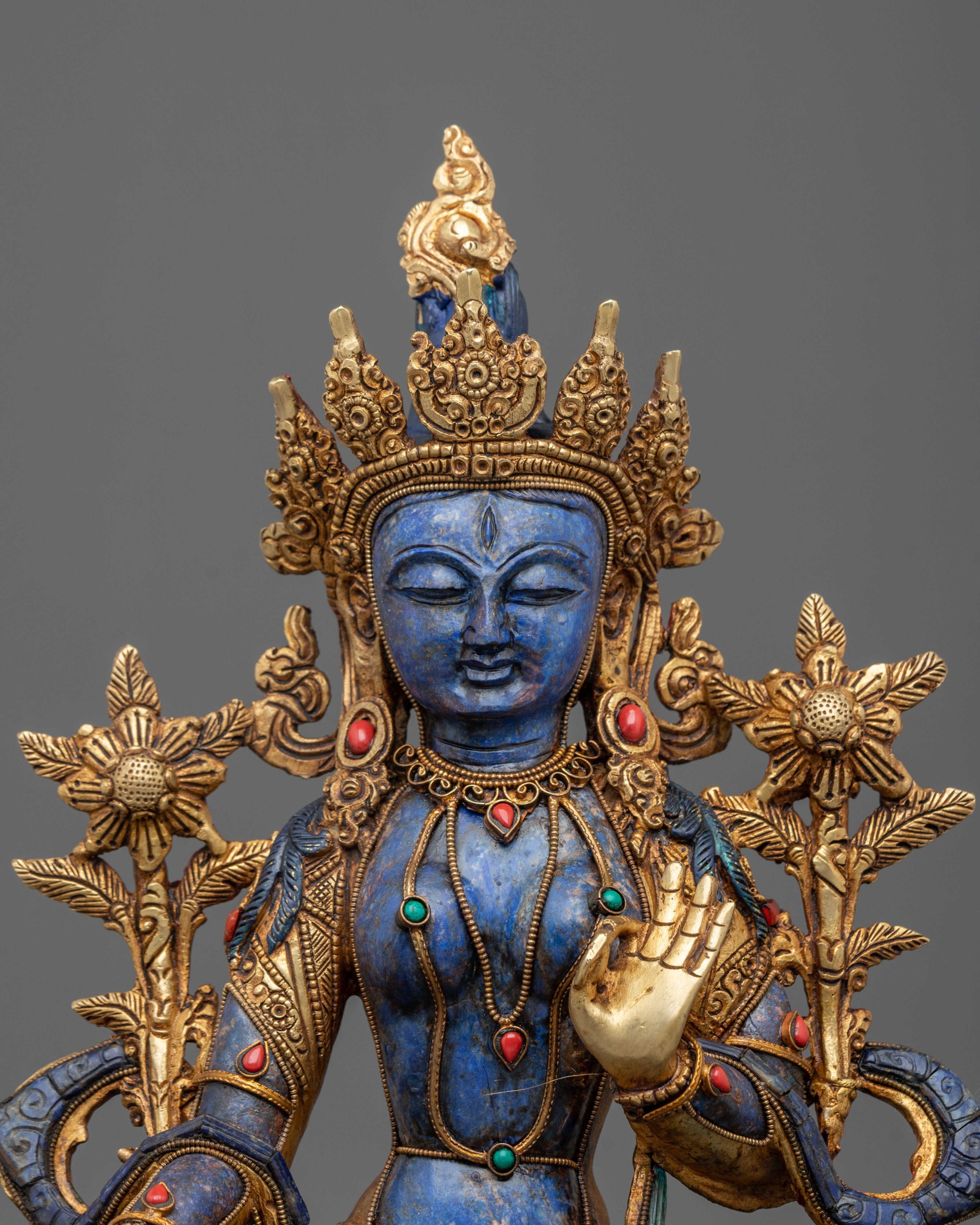 White Tara Gold & Acrylic Painted Statue | Home Decor