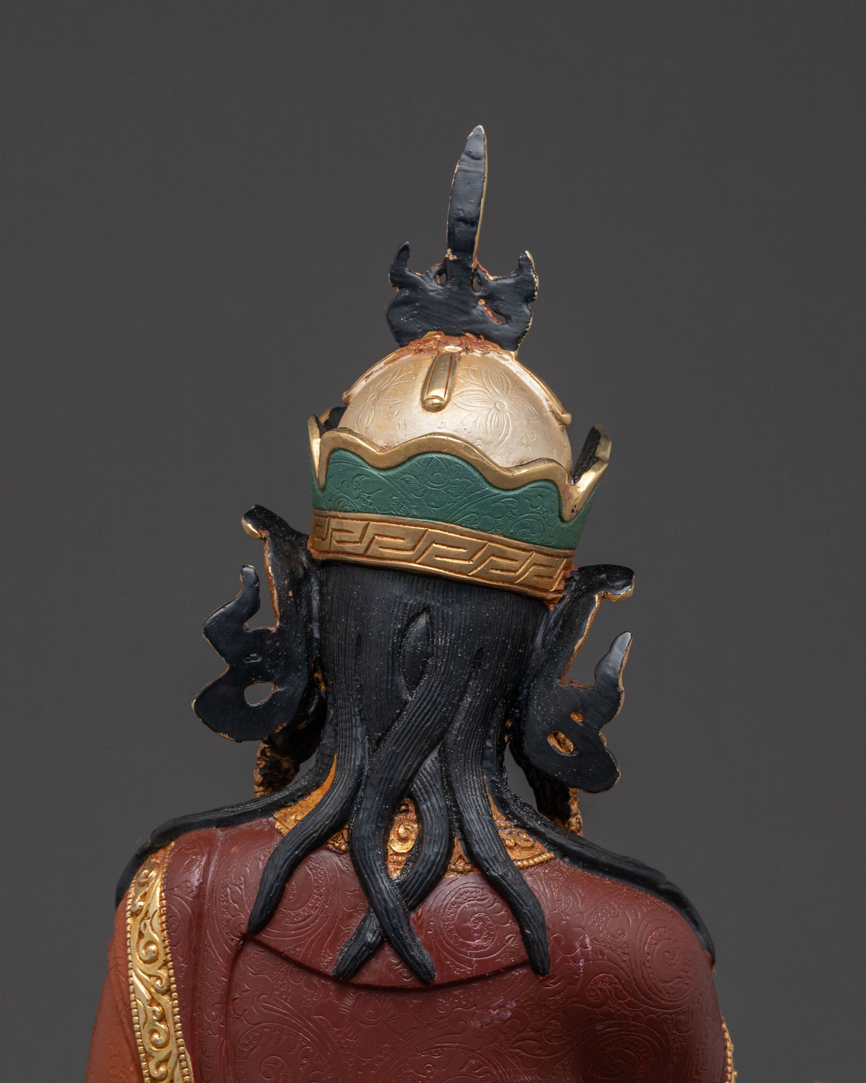 Guru Rinpoche Divine Statue – Gilded Copper Art