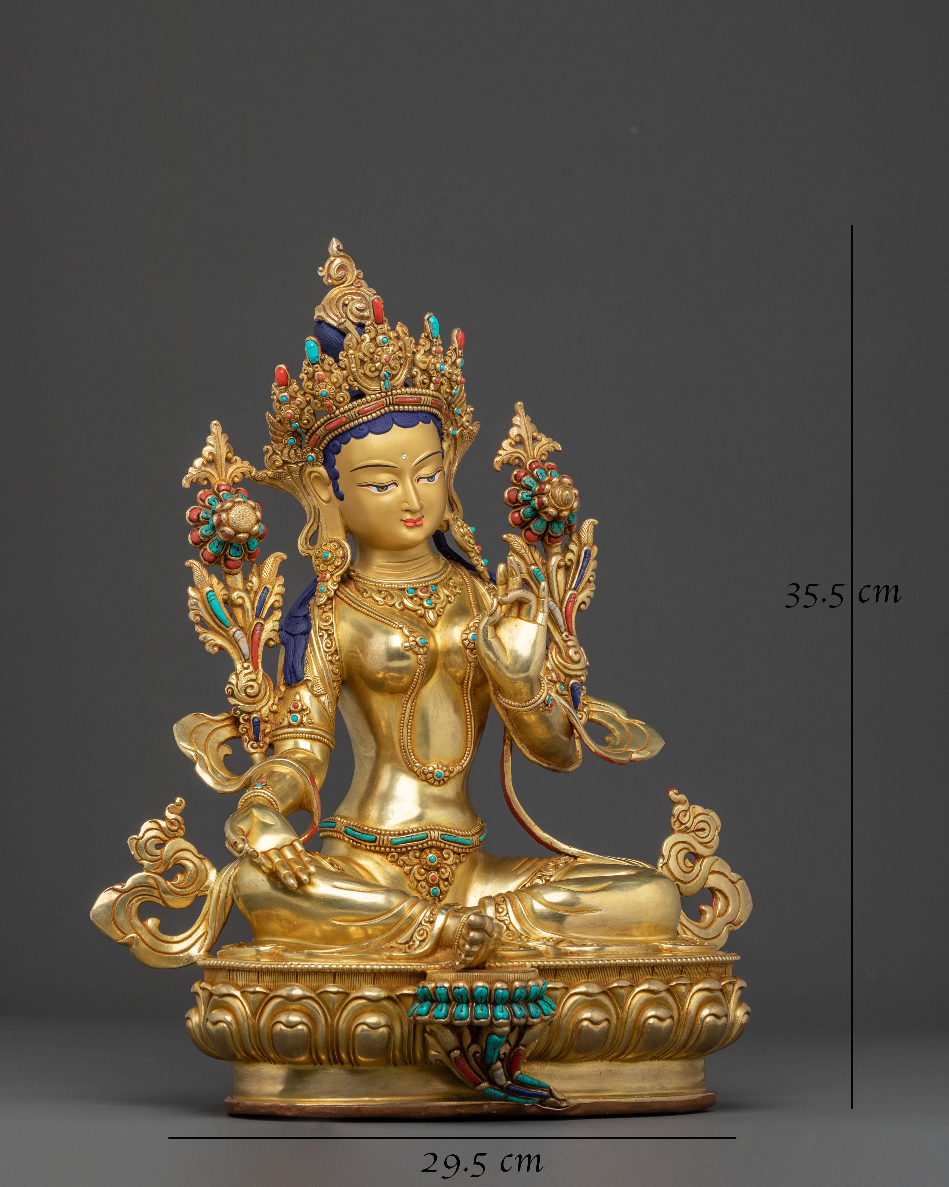 Green Tara Sacred Himalayan Statue | Buddhist Altar Decor