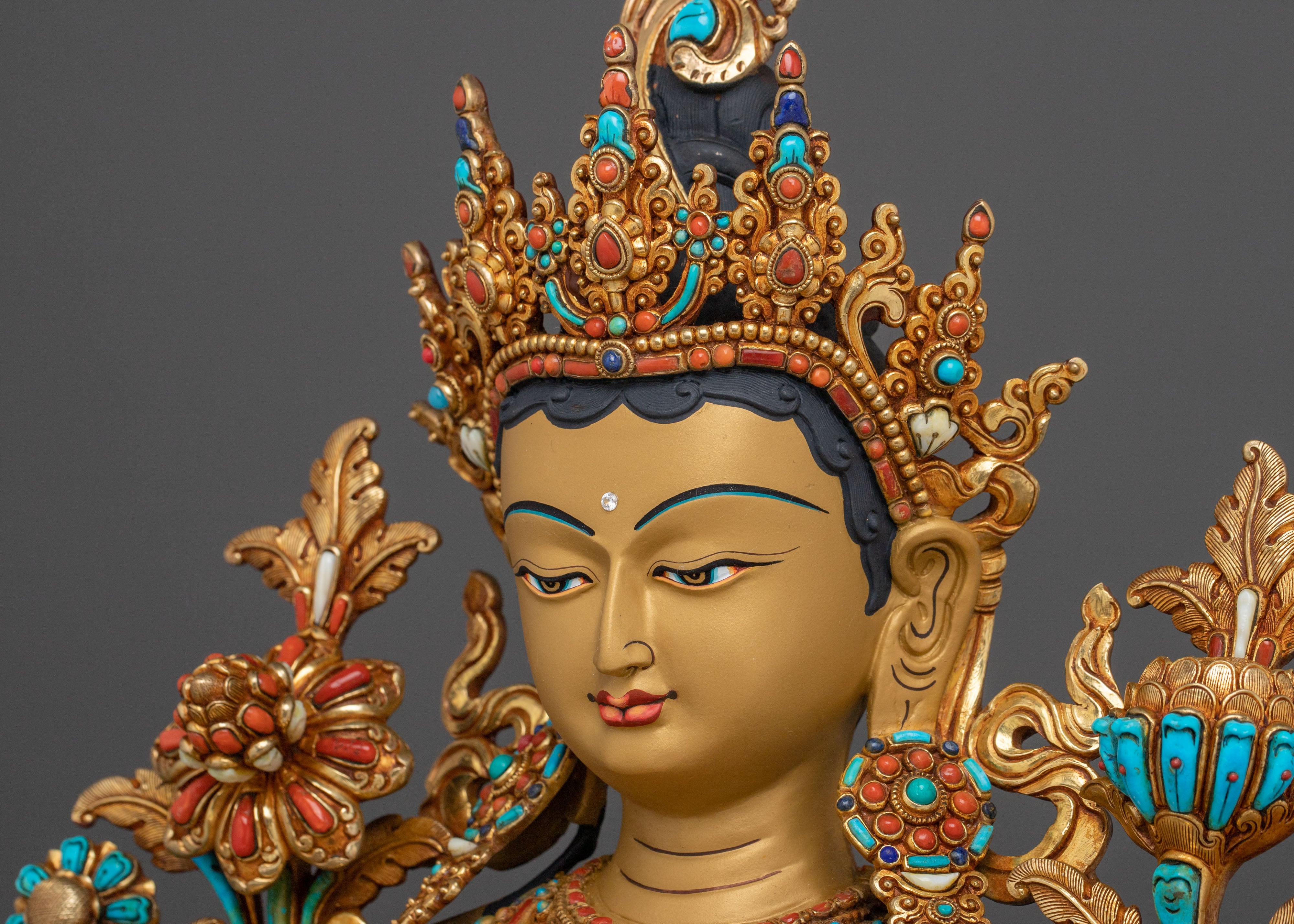 Green Tara Spiritual Statue | Tibetan Buddhist Goddess