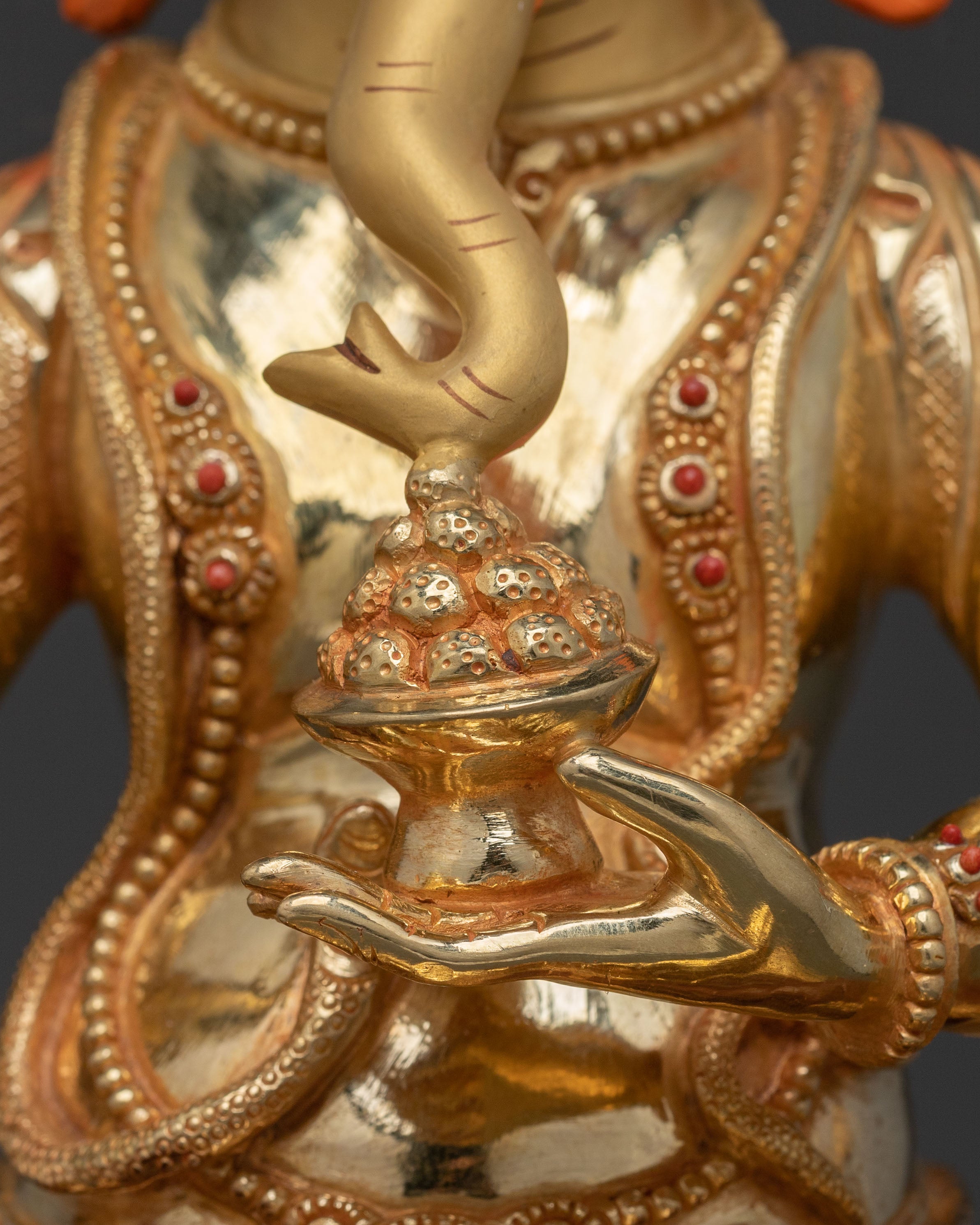 God Ganesh Golden Statue for Rituals | Lord Ganesha Remover of Obstacles