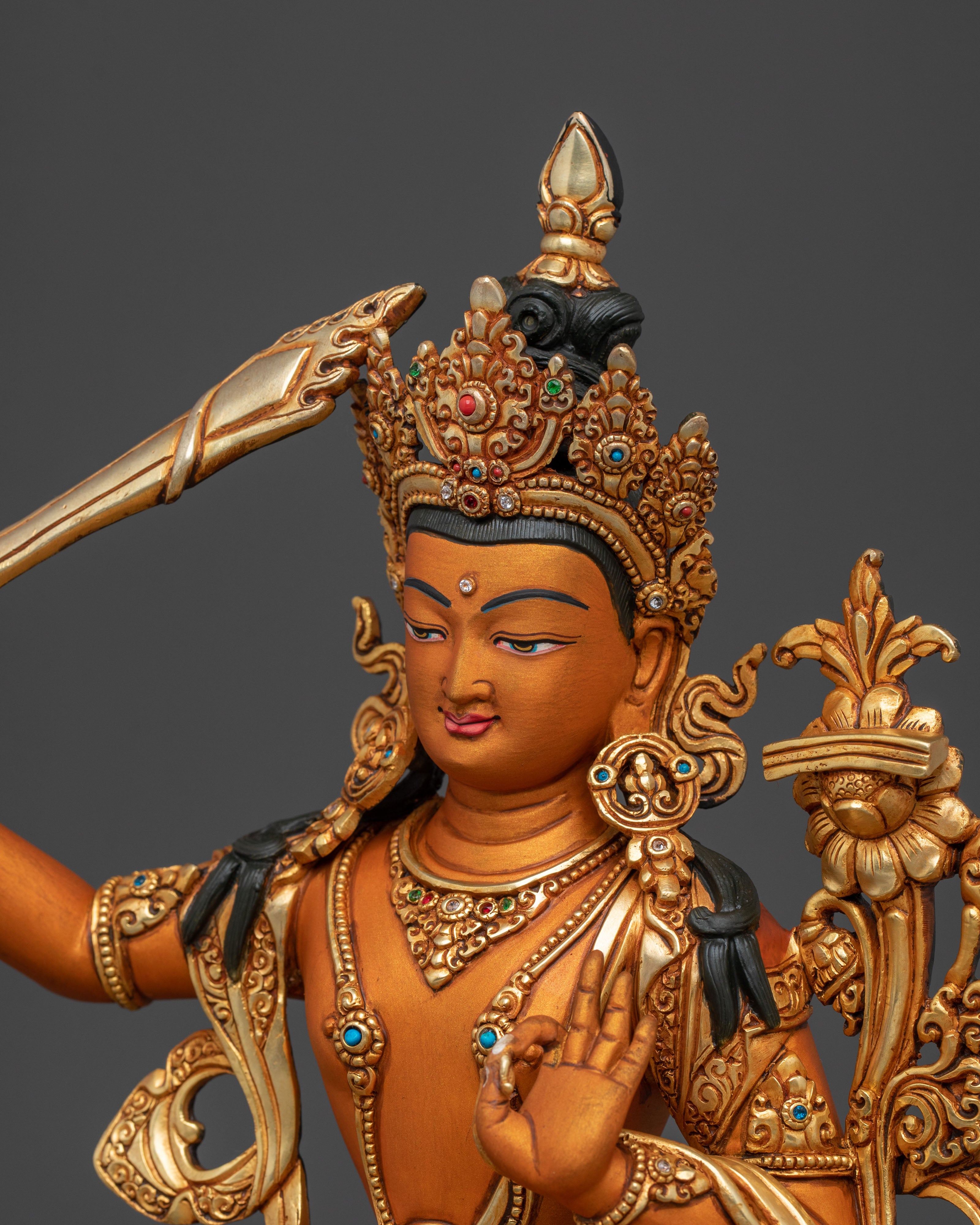 Manjushri Wisdom Statue | Himalayan Buddhist Deity